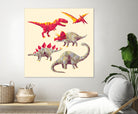 Geo Saurs by Michael Buxton on GIANT ART - multicolor urban/pop surrealism; animals; children