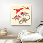 Geo Saurs by Michael Buxton on GIANT ART - multicolor urban/pop surrealism; animals; children