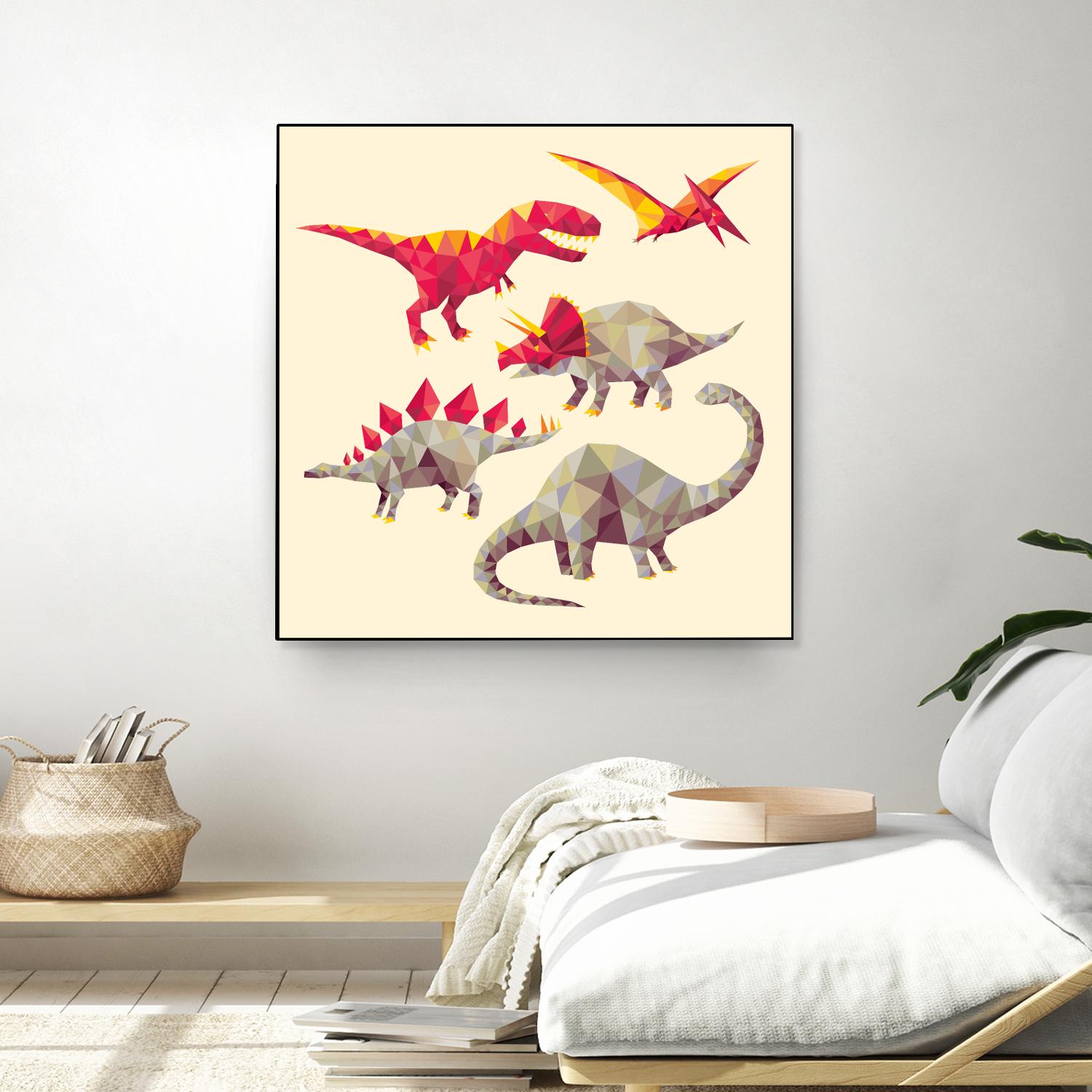 Geo Saurs by Michael Buxton on GIANT ART - multicolor urban/pop surrealism; animals; children