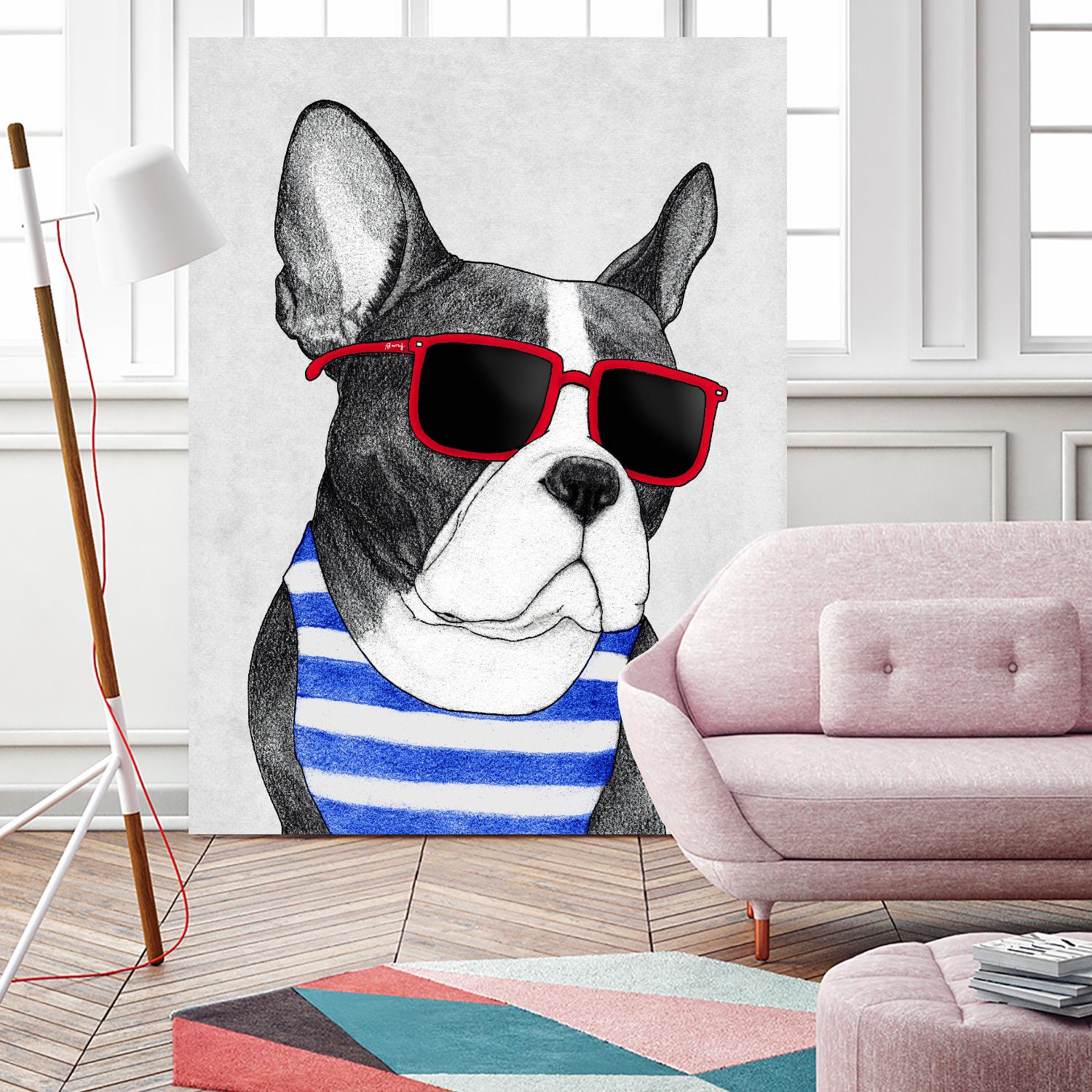 Frenchie Summer Style by Barruf on GIANT ART - multicolor urban/pop surrealism; animals