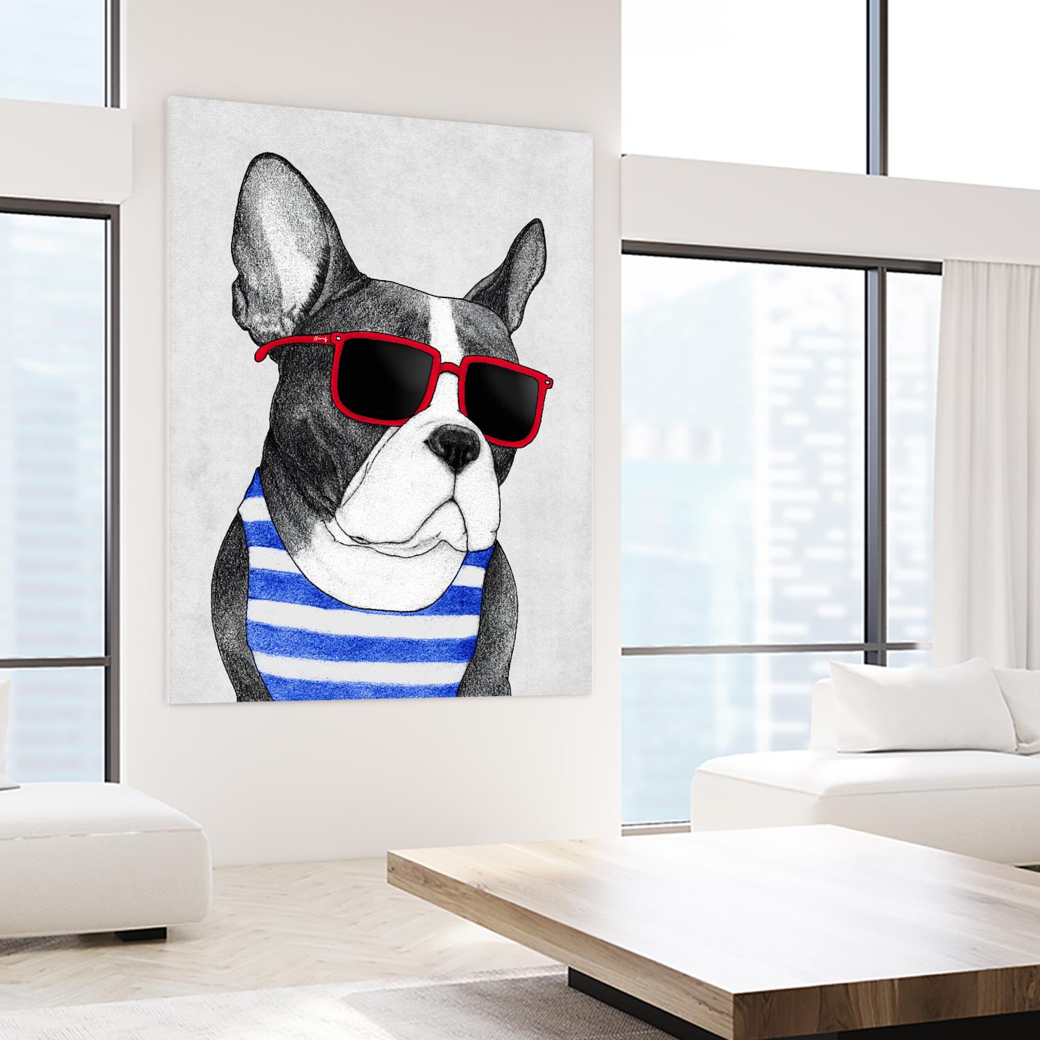 Frenchie Summer Style by Barruf on GIANT ART - multicolor urban/pop surrealism; animals