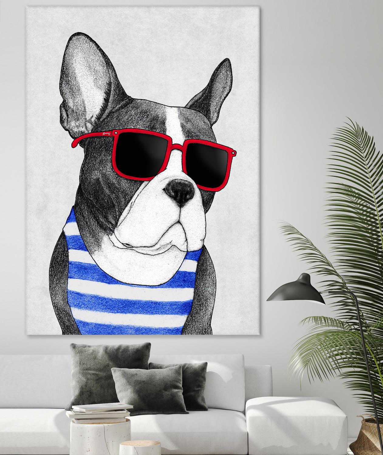 Frenchie Summer Style by Barruf on GIANT ART - multicolor urban/pop surrealism; animals