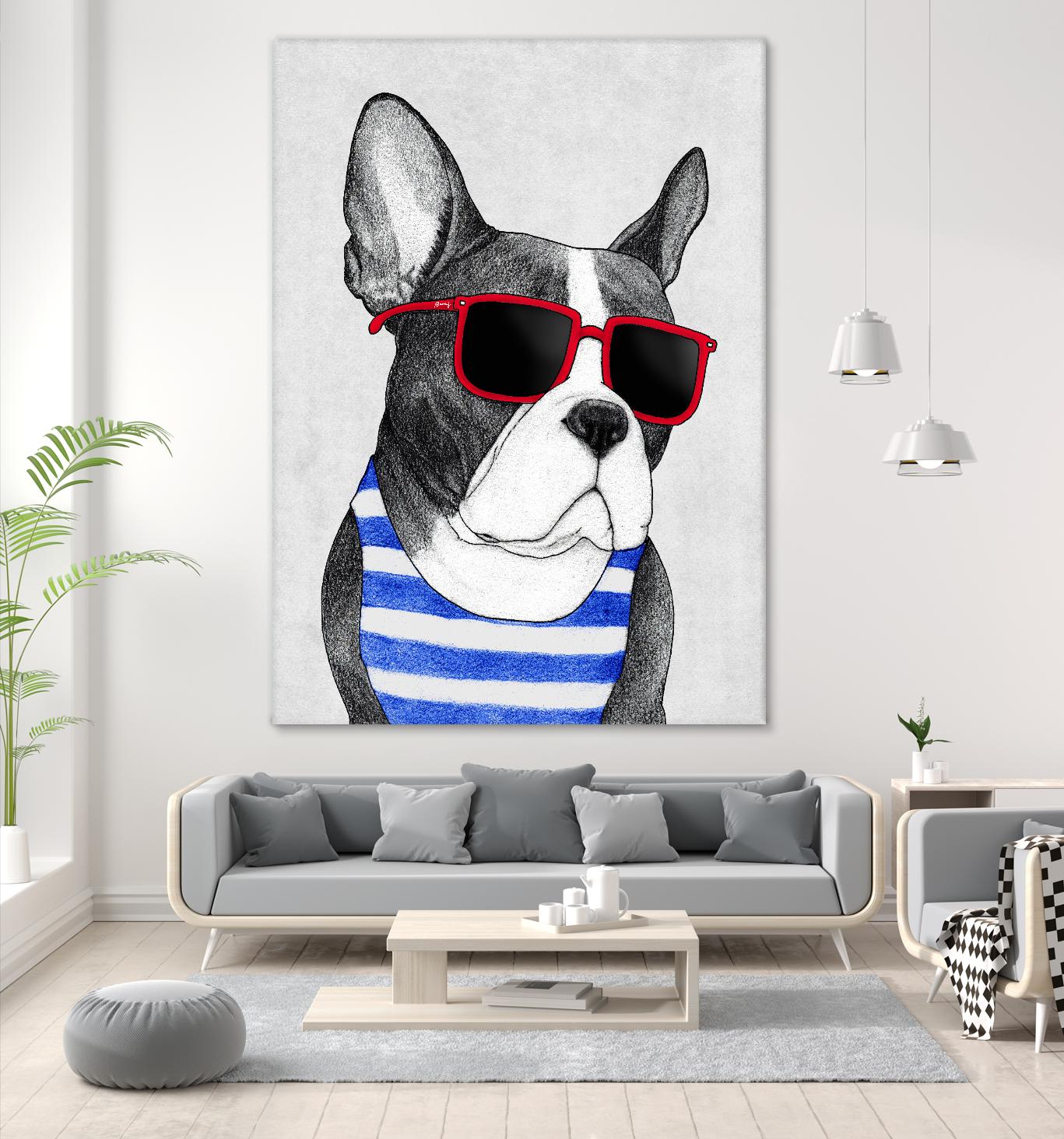 Frenchie Summer Style by Barruf on GIANT ART - multicolor urban/pop surrealism; animals