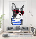 Frenchie Summer Style by Barruf on GIANT ART - multicolor urban/pop surrealism; animals