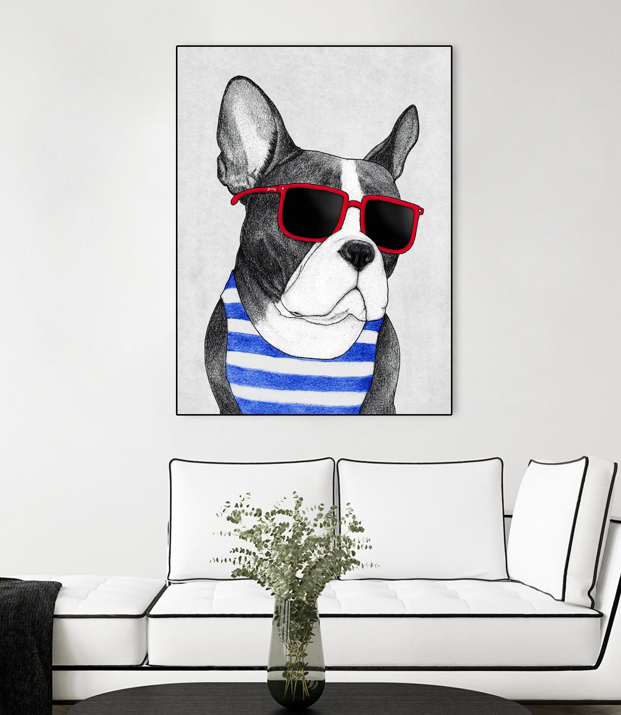 Frenchie Summer Style by Barruf on GIANT ART - multicolor urban/pop surrealism; animals