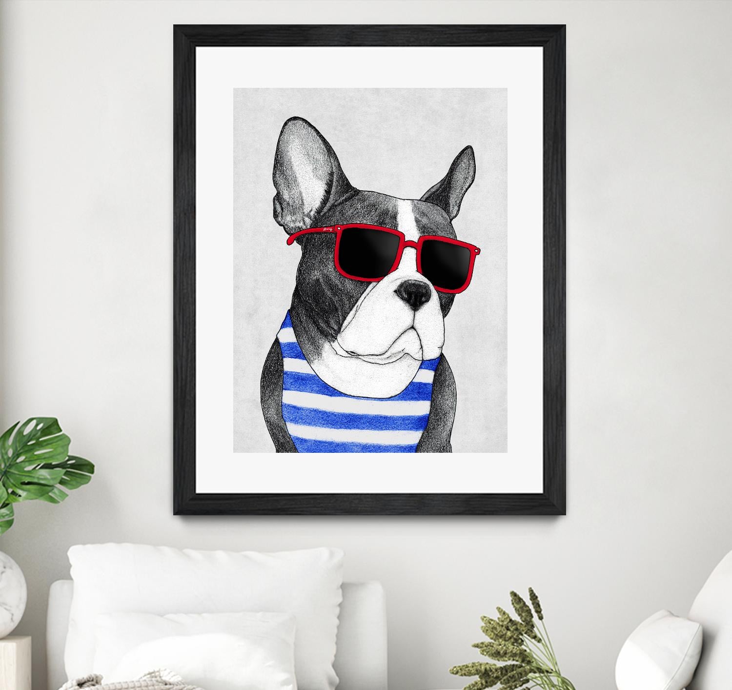 Frenchie Summer Style by Barruf on GIANT ART - multicolor urban/pop surrealism; animals
