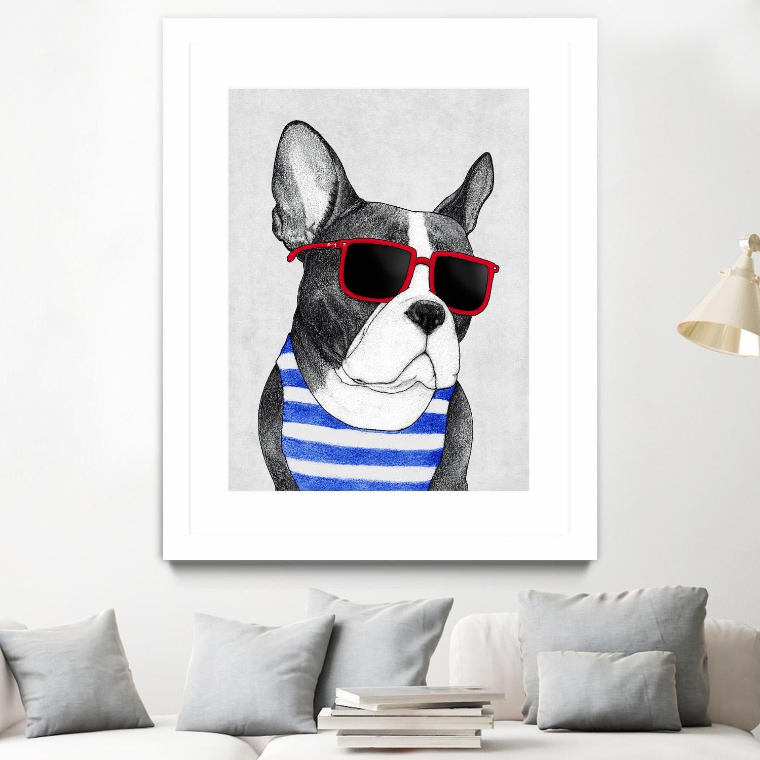Frenchie Summer Style by Barruf on GIANT ART - multicolor urban/pop surrealism; animals