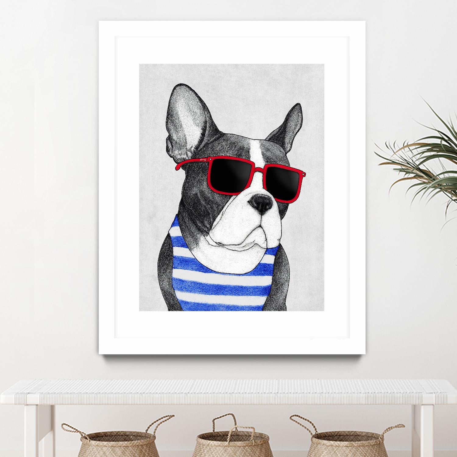 Frenchie Summer Style by Barruf on GIANT ART - multicolor urban/pop surrealism; animals