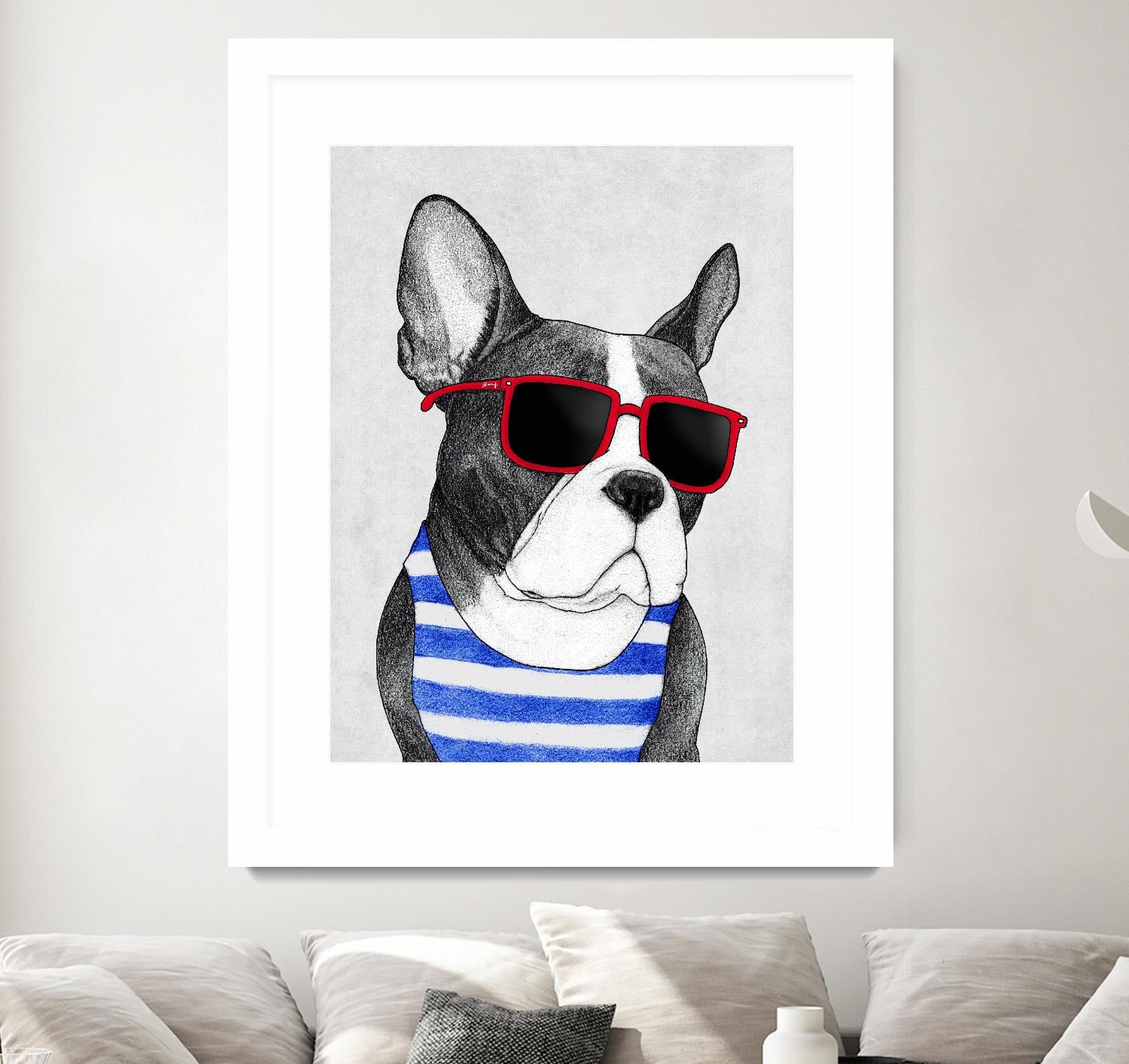 Frenchie Summer Style by Barruf on GIANT ART - multicolor urban/pop surrealism; animals