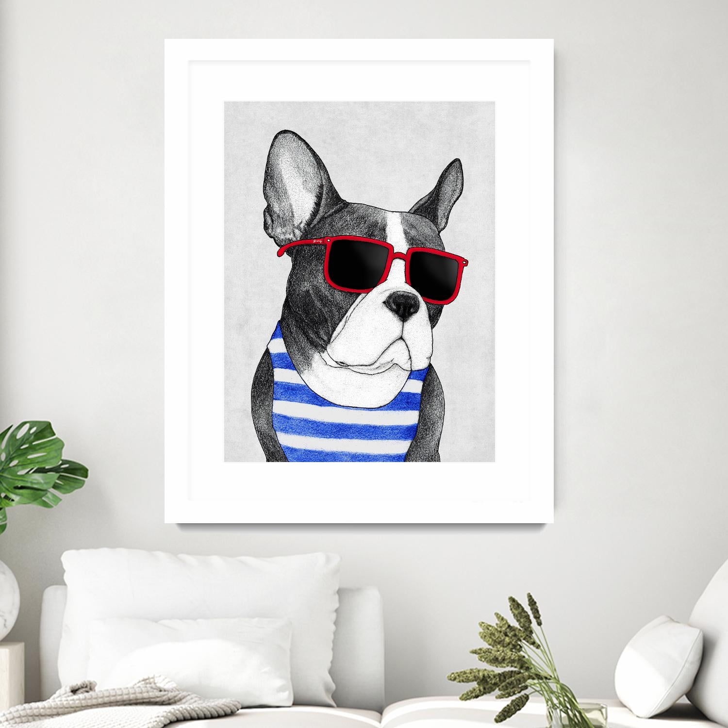 Frenchie Summer Style by Barruf on GIANT ART - multicolor urban/pop surrealism; animals