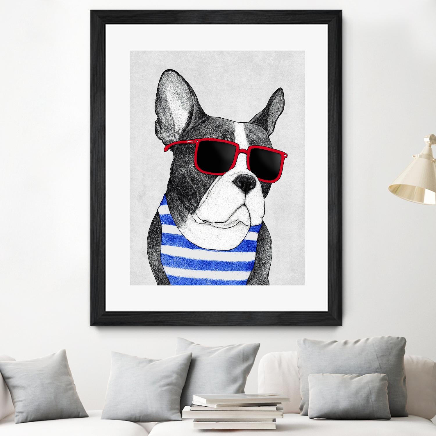Frenchie Summer Style by Barruf on GIANT ART - multicolor urban/pop surrealism; animals