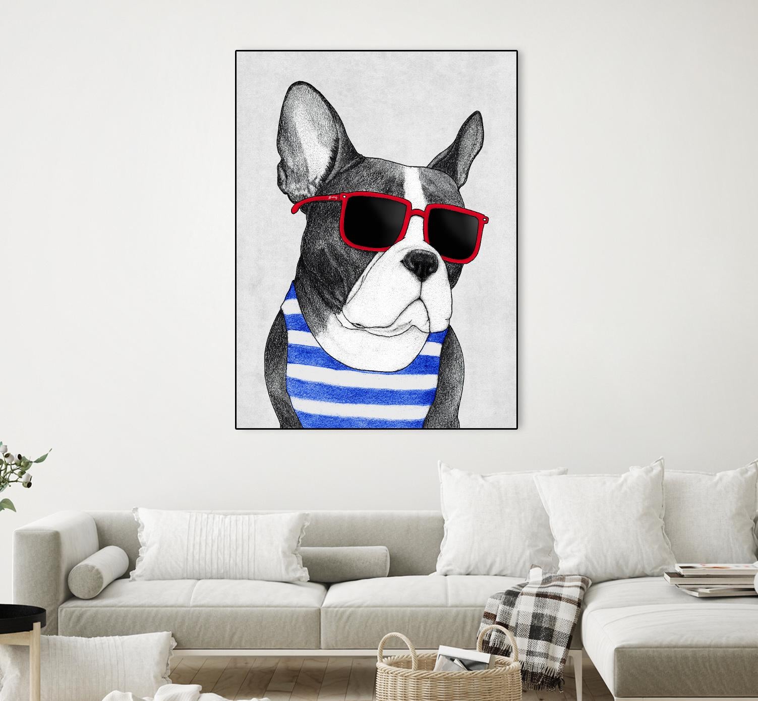 Frenchie Summer Style by Barruf on GIANT ART - multicolor urban/pop surrealism; animals