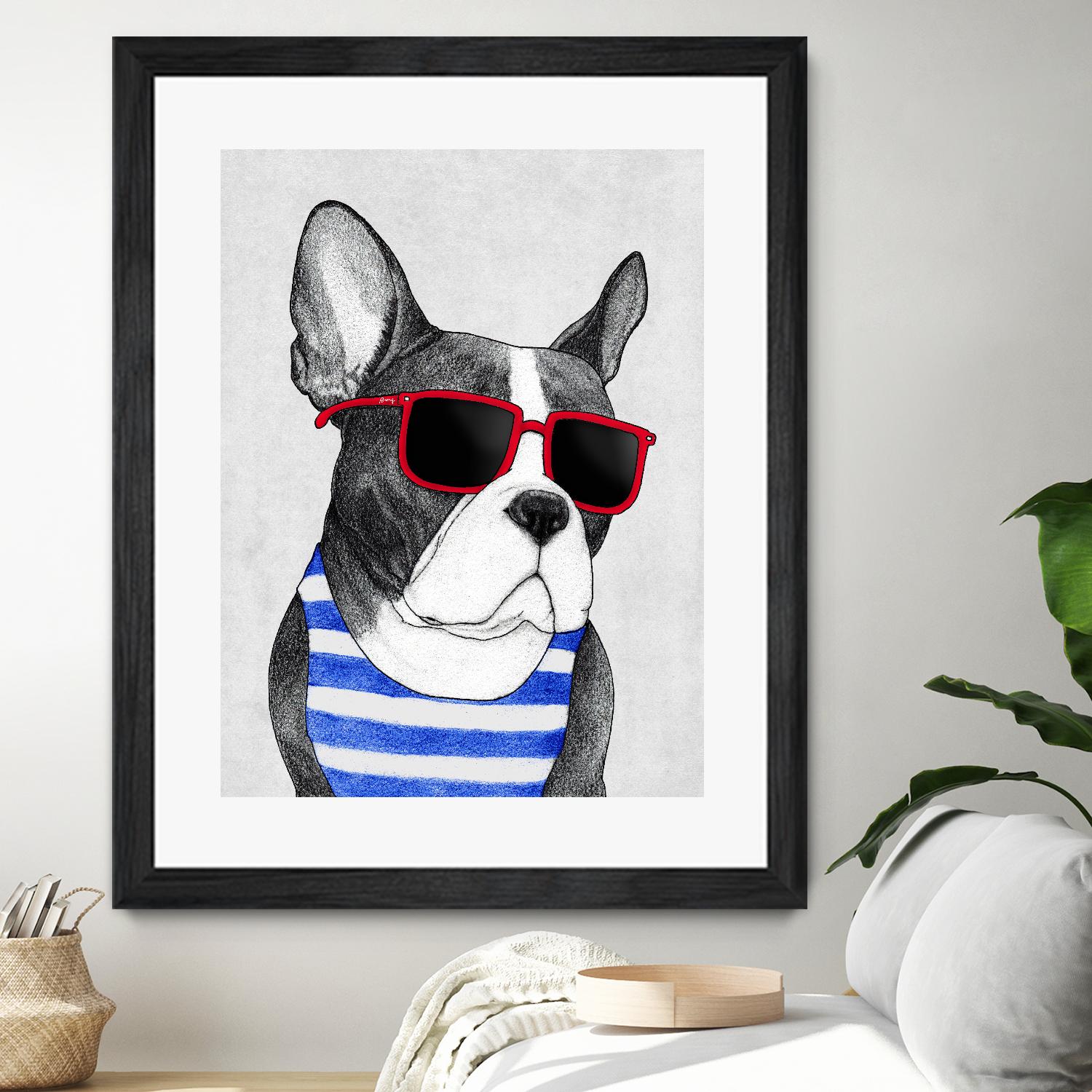 Frenchie Summer Style by Barruf on GIANT ART - multicolor urban/pop surrealism; animals