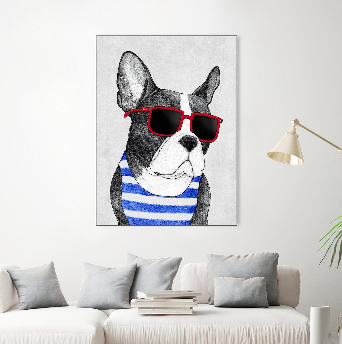 Frenchie Summer Style by Barruf on GIANT ART - multicolor urban/pop surrealism; animals