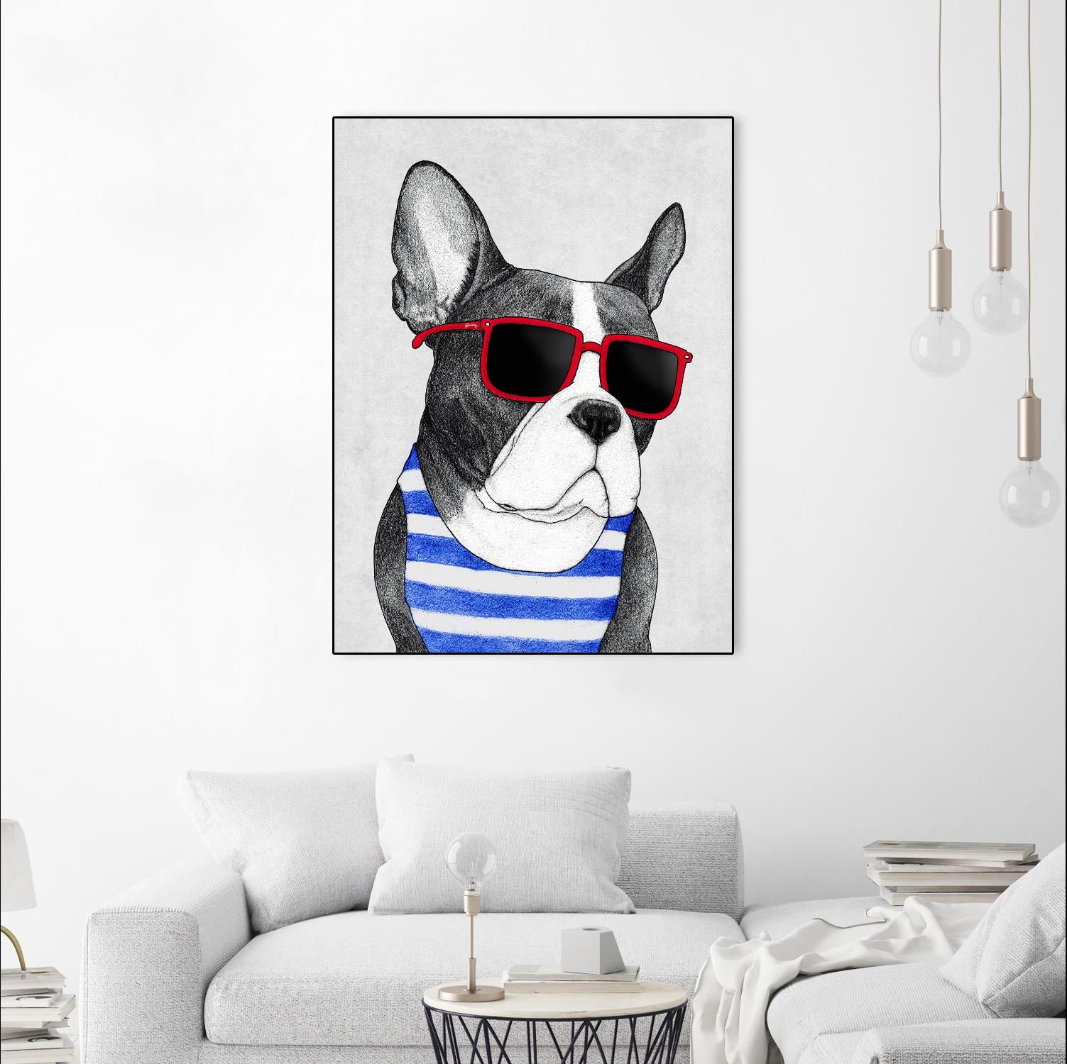 Frenchie Summer Style by Barruf on GIANT ART - multicolor urban/pop surrealism; animals