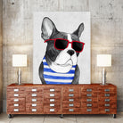 Frenchie Summer Style by Barruf on GIANT ART - multicolor urban/pop surrealism; animals