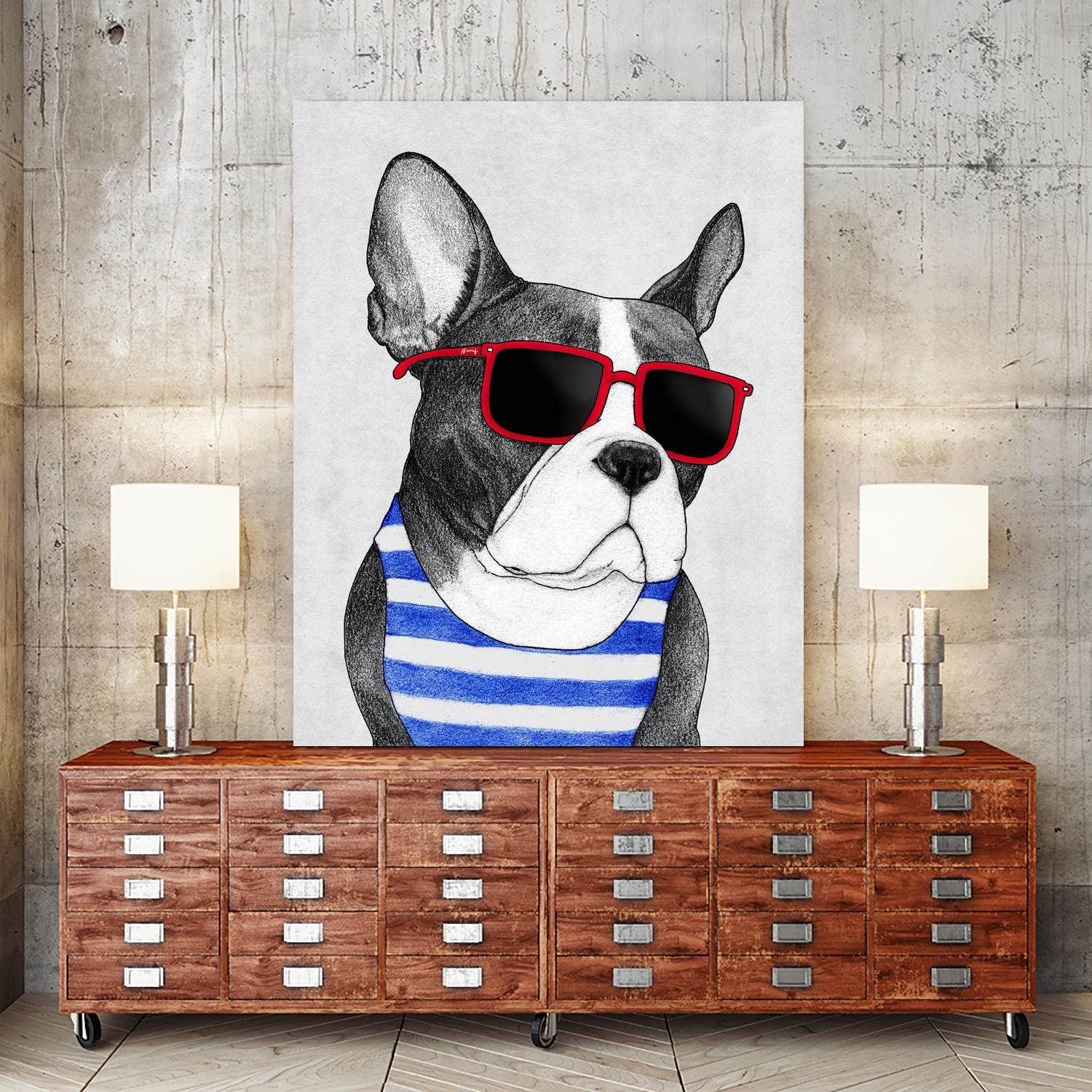 Frenchie Summer Style by Barruf on GIANT ART - multicolor urban/pop surrealism; animals