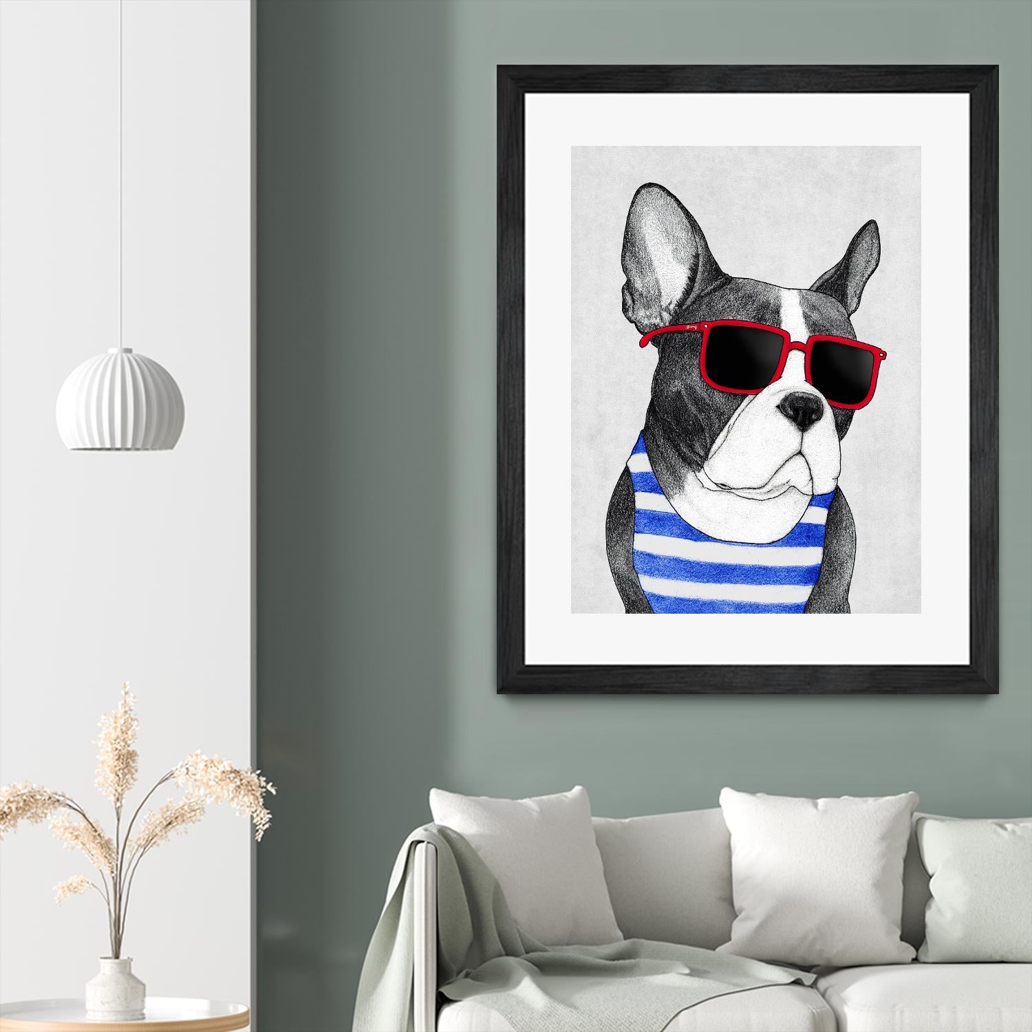 Frenchie Summer Style by Barruf on GIANT ART - multicolor urban/pop surrealism; animals