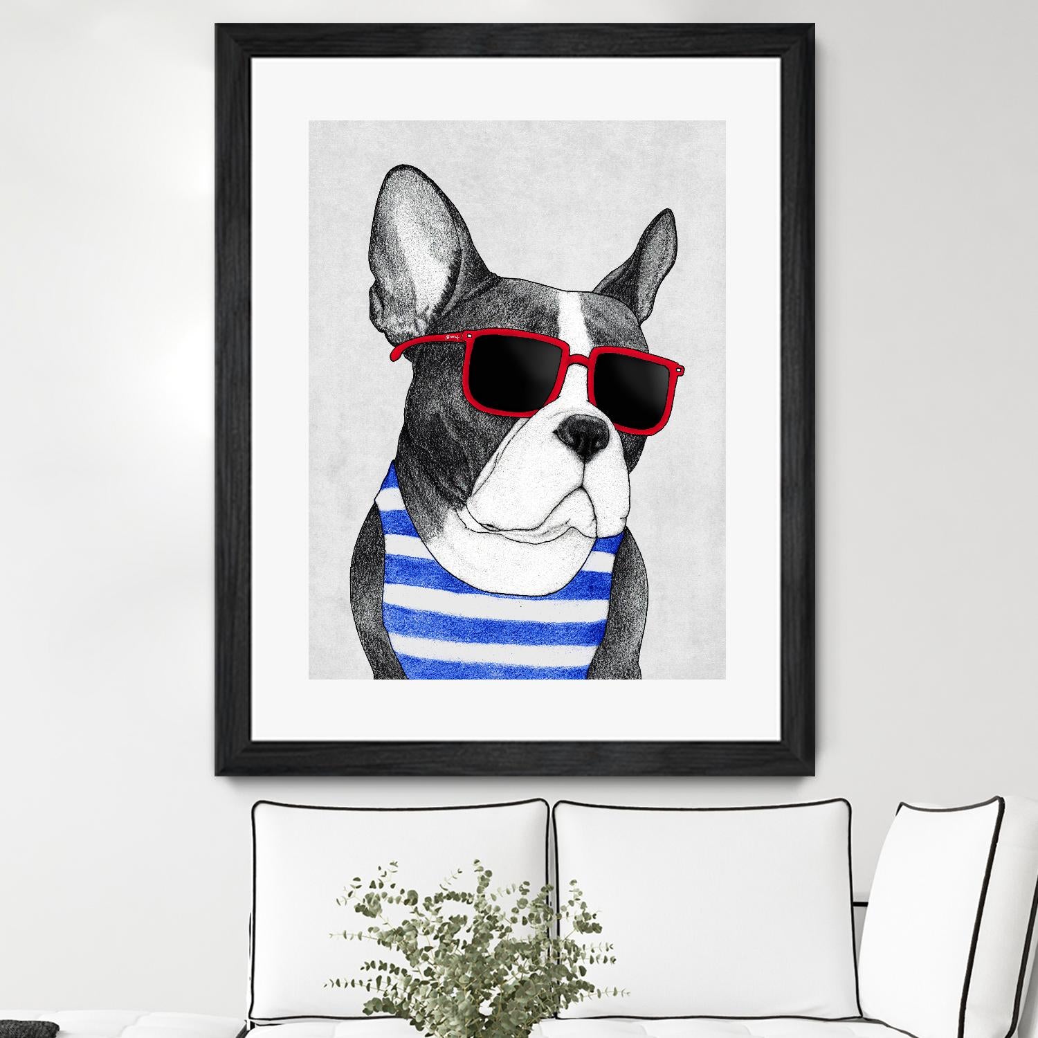 Frenchie Summer Style by Barruf on GIANT ART - multicolor urban/pop surrealism; animals