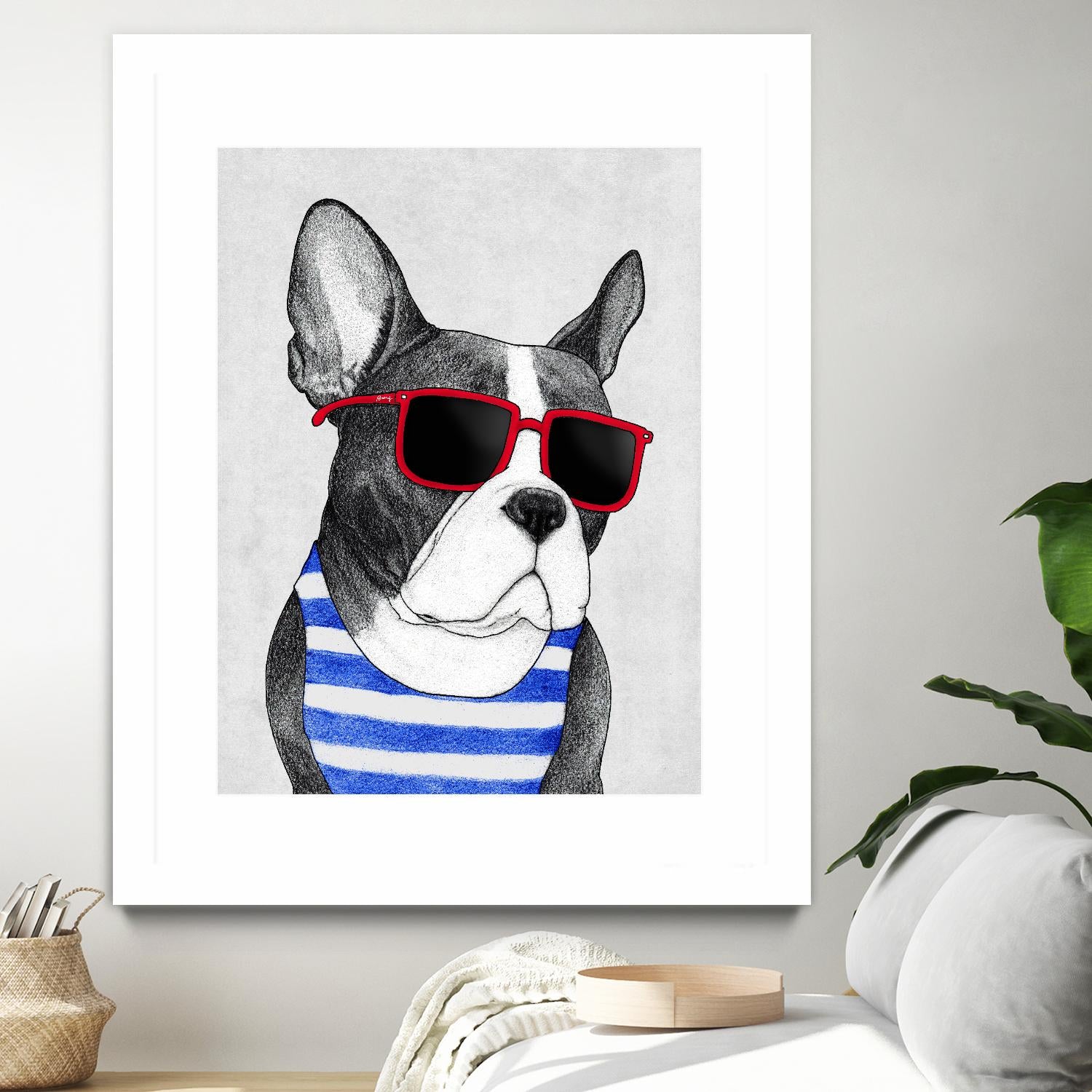 Frenchie Summer Style by Barruf on GIANT ART - multicolor urban/pop surrealism; animals
