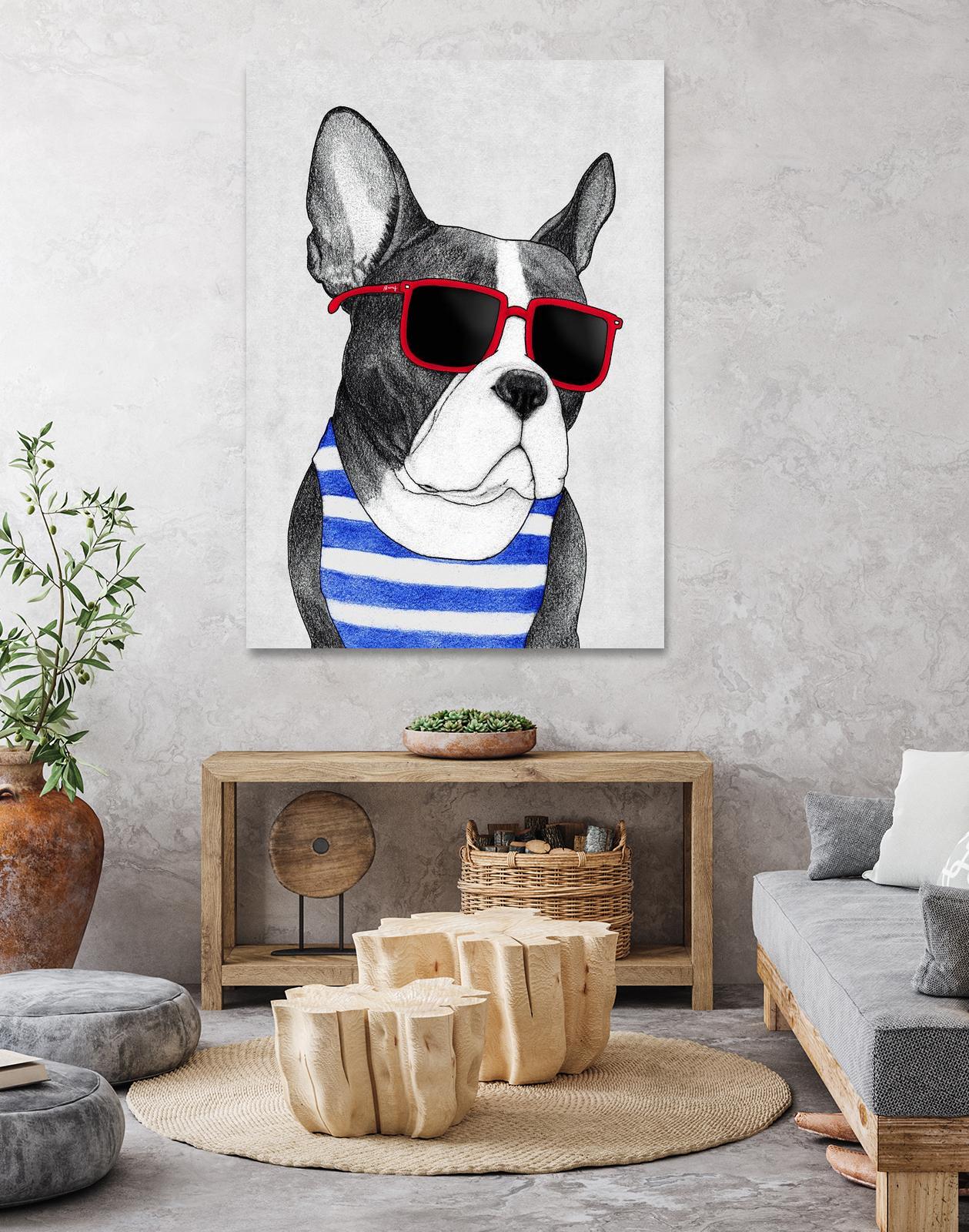 Frenchie Summer Style by Barruf on GIANT ART - multicolor urban/pop surrealism; animals