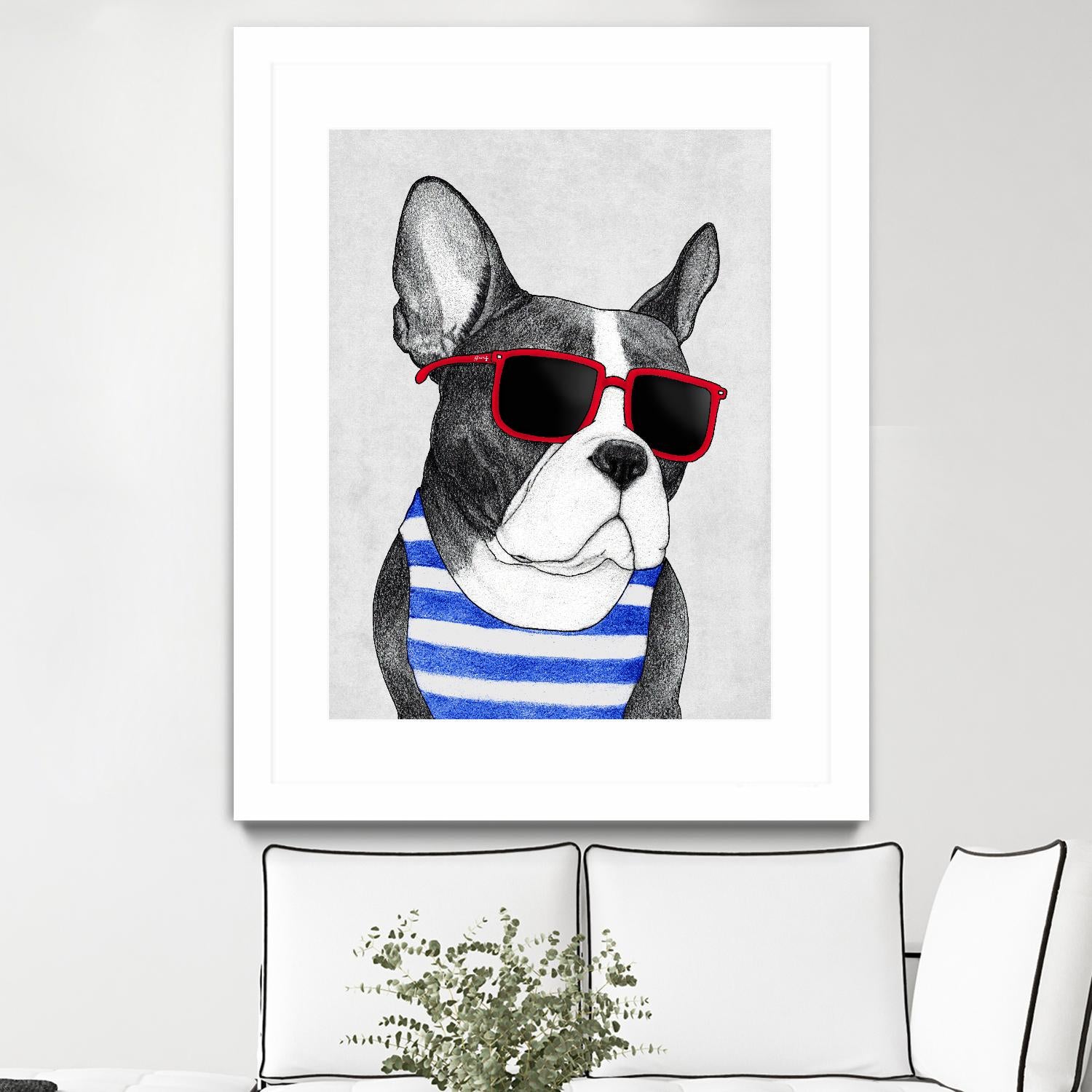 Frenchie Summer Style by Barruf on GIANT ART - multicolor urban/pop surrealism; animals