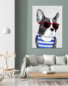 Frenchie Summer Style by Barruf on GIANT ART - multicolor urban/pop surrealism; animals