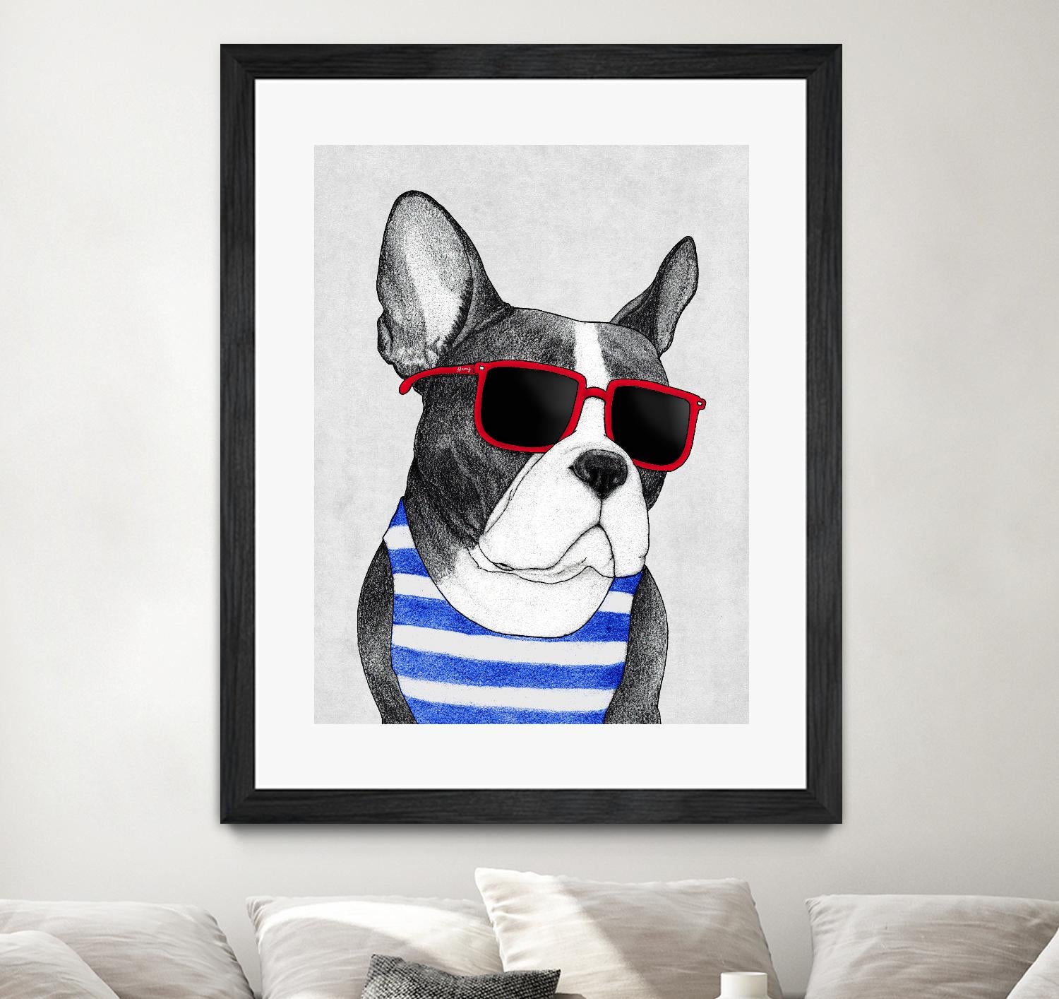 Frenchie Summer Style by Barruf on GIANT ART - multicolor urban/pop surrealism; animals