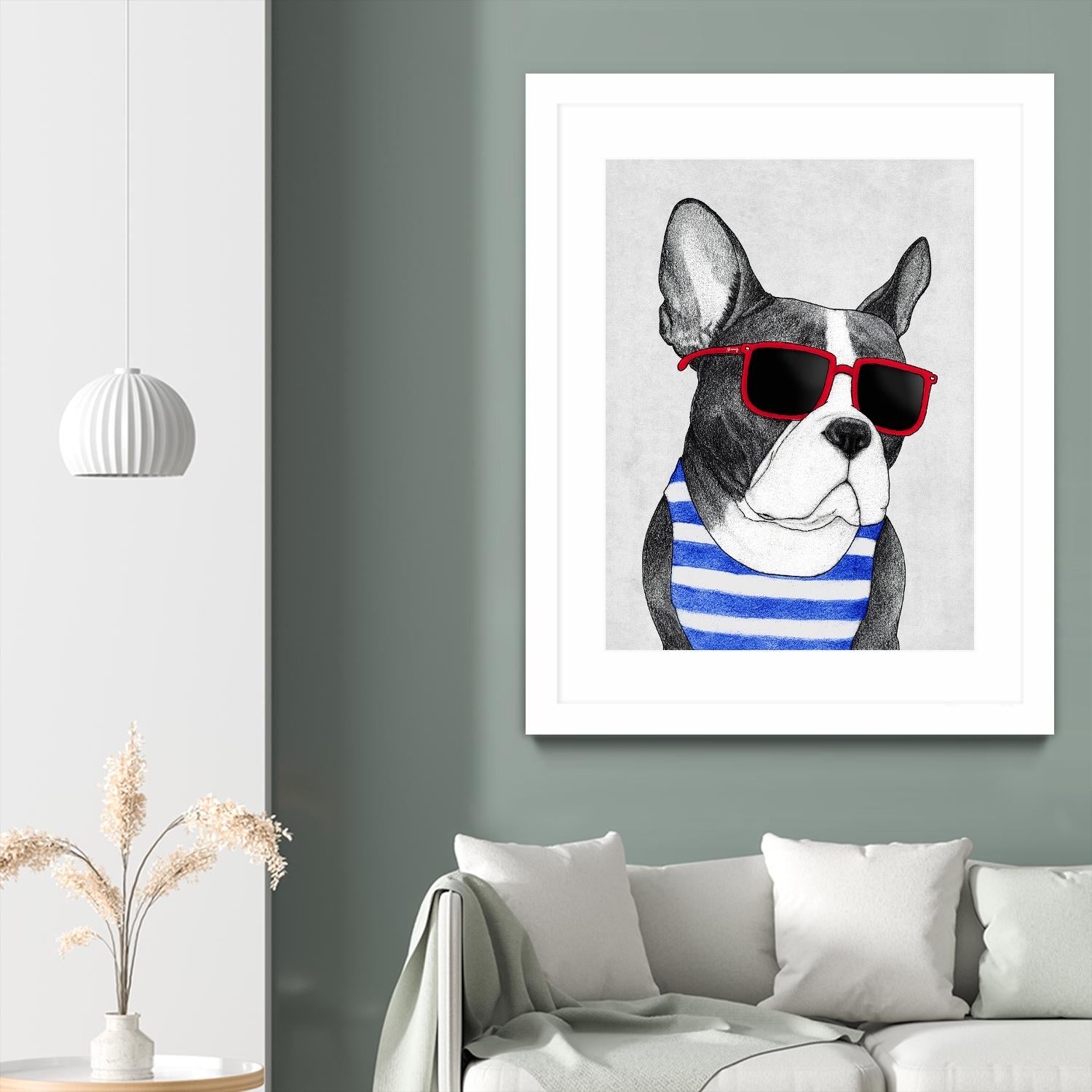 Frenchie Summer Style by Barruf on GIANT ART - multicolor urban/pop surrealism; animals