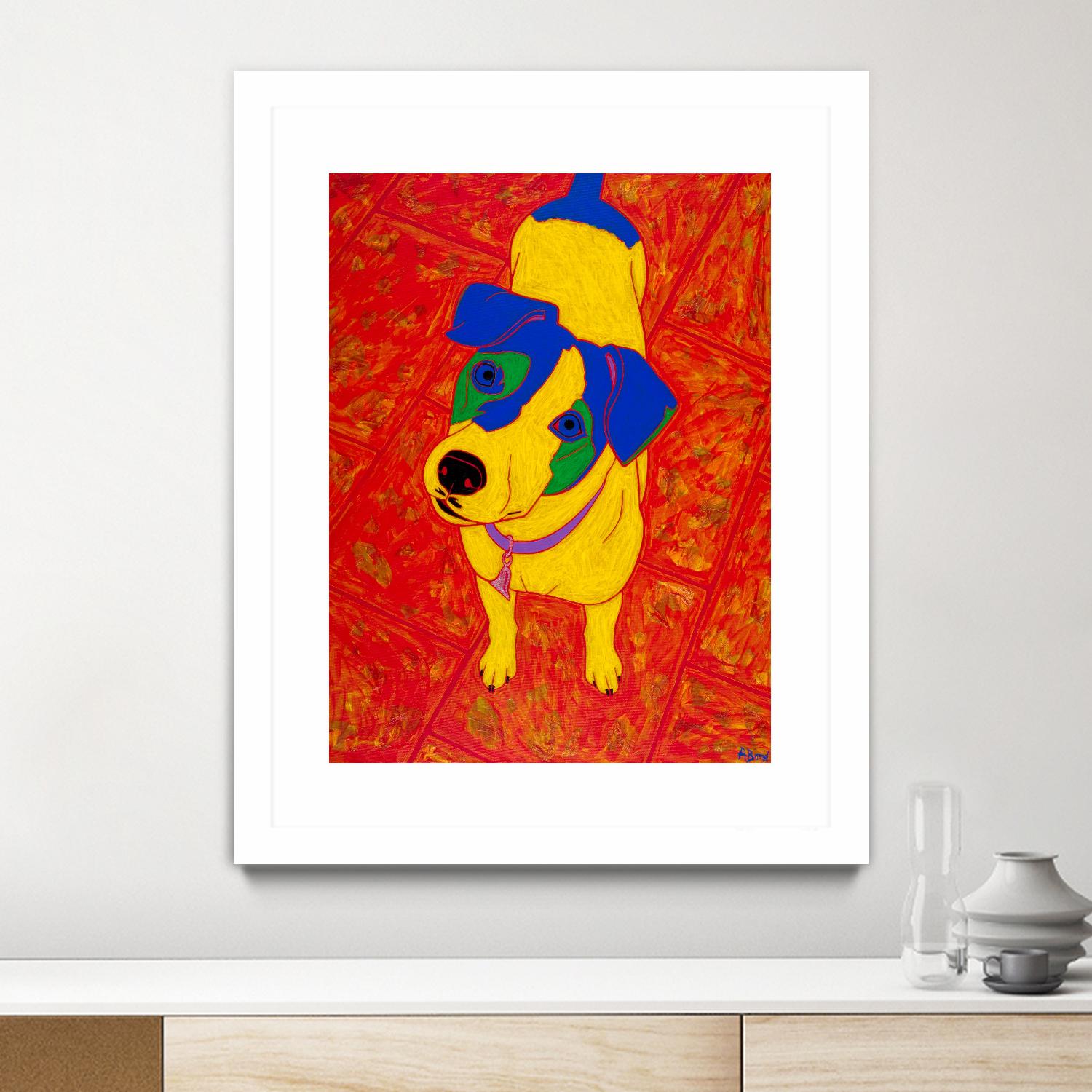 Feisty Jack Russell by Angela Bond on GIANT ART - multicolor animals; contemporary