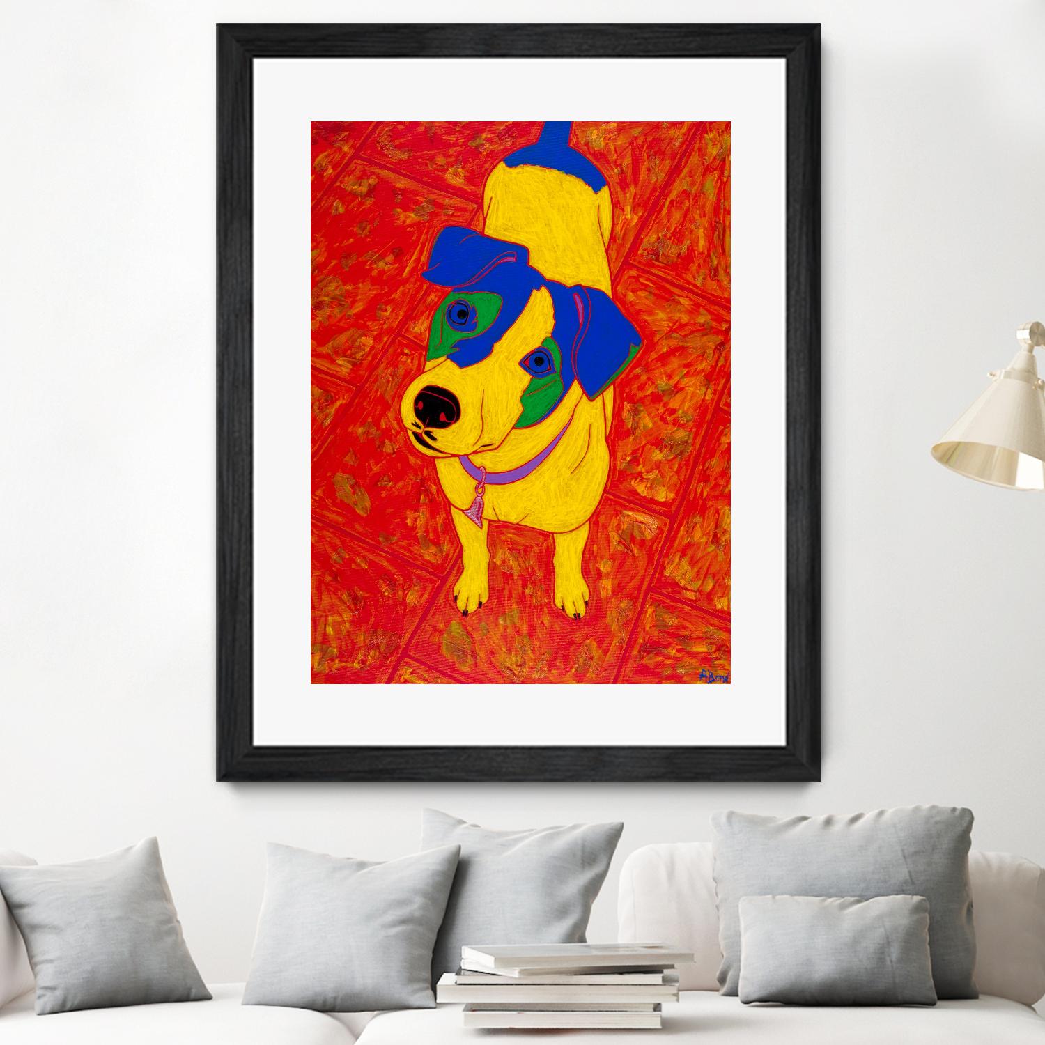 Feisty Jack Russell by Angela Bond on GIANT ART - multicolor animals; contemporary