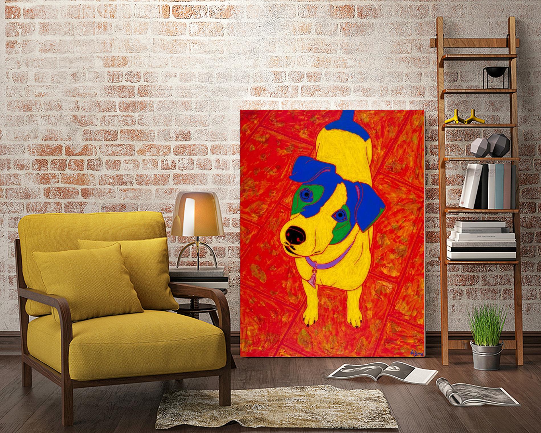 Feisty Jack Russell by Angela Bond on GIANT ART - multicolor animals; contemporary