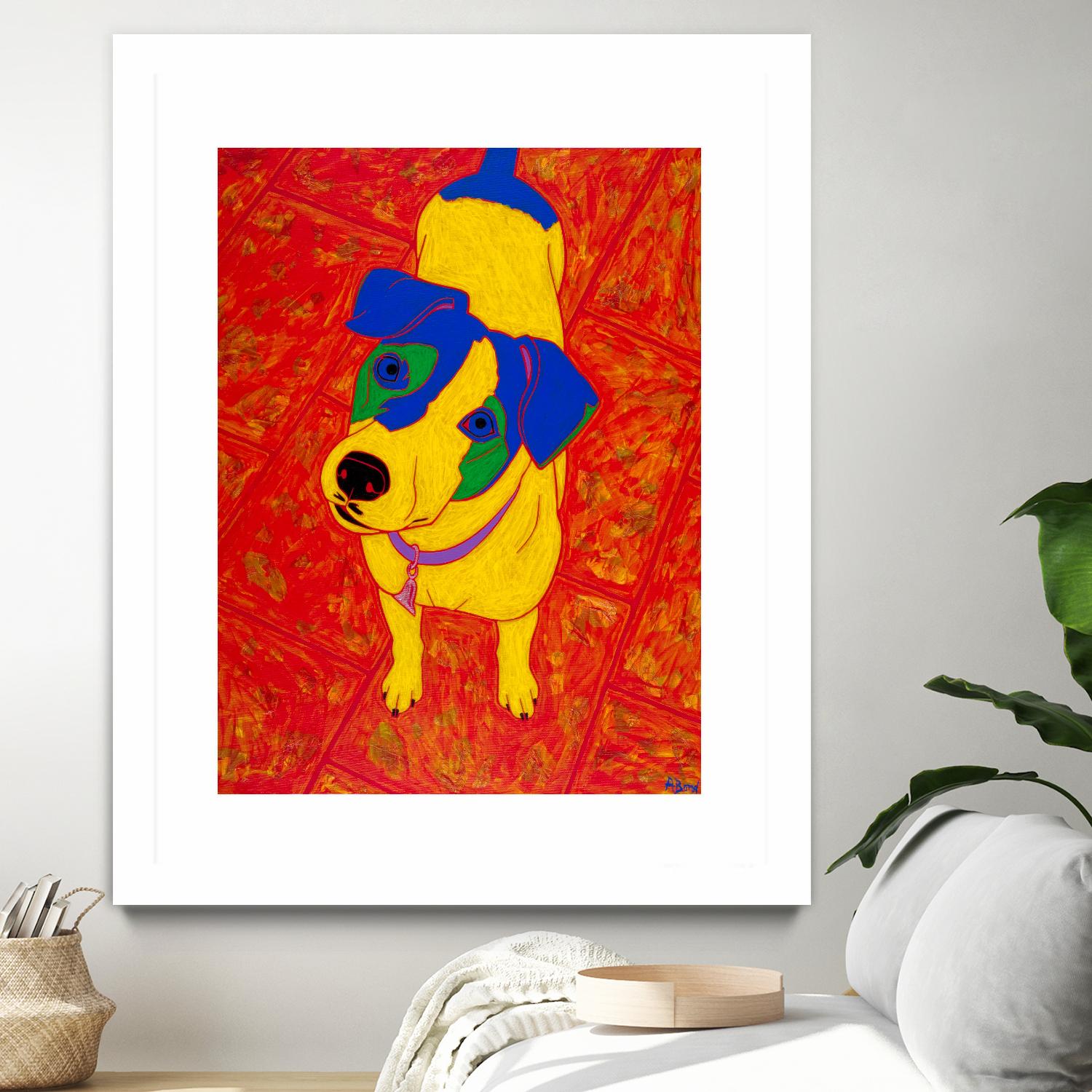 Feisty Jack Russell by Angela Bond on GIANT ART - multicolor animals; contemporary