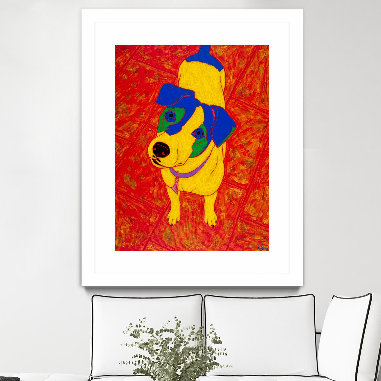 Feisty Jack Russell by Angela Bond on GIANT ART - multicolor animals; contemporary