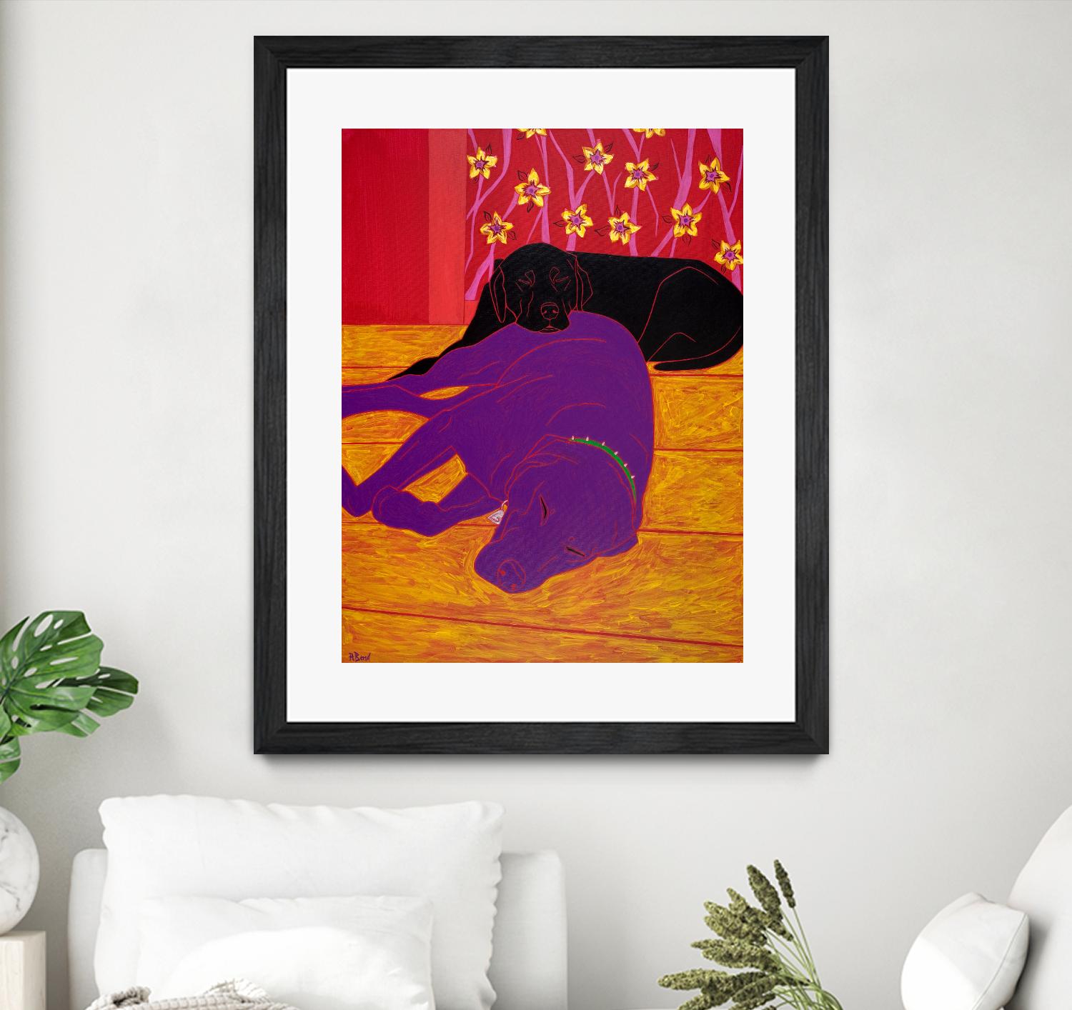 Let Sleeping Dogs Lie by Angela Bond on GIANT ART - multicolor animals; contemporary