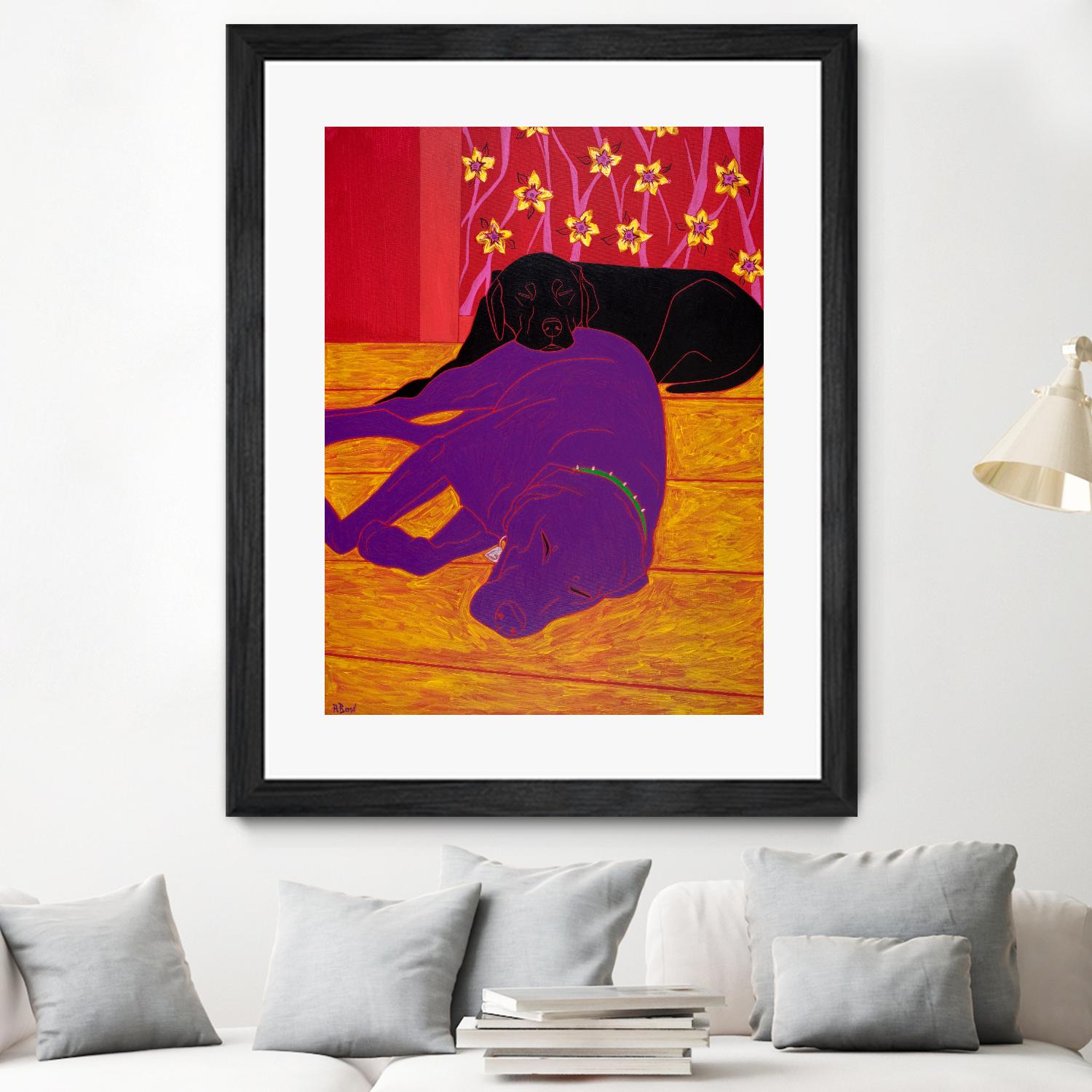 Let Sleeping Dogs Lie by Angela Bond on GIANT ART - multicolor animals; contemporary