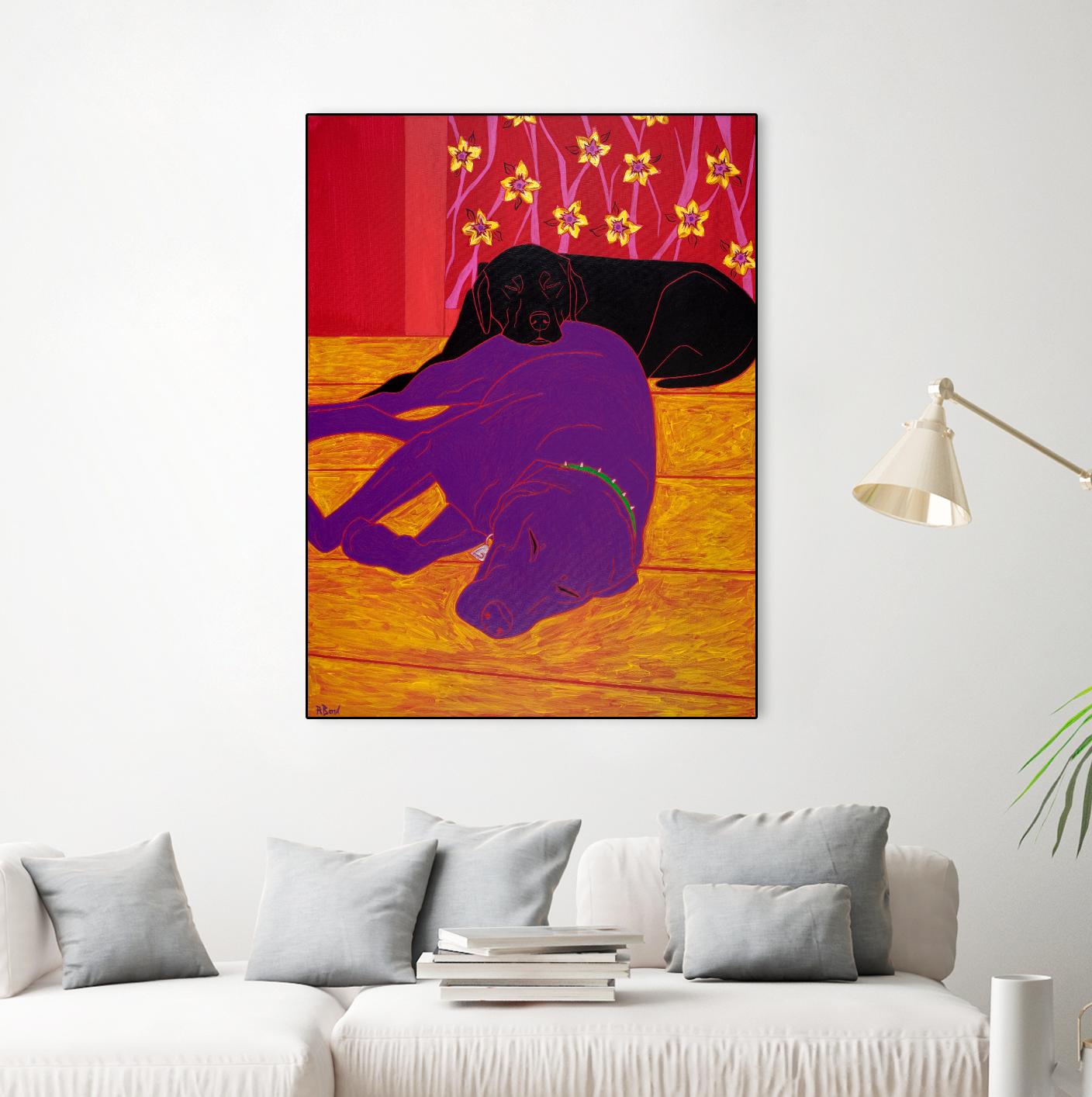 Let Sleeping Dogs Lie by Angela Bond on GIANT ART - multicolor animals; contemporary