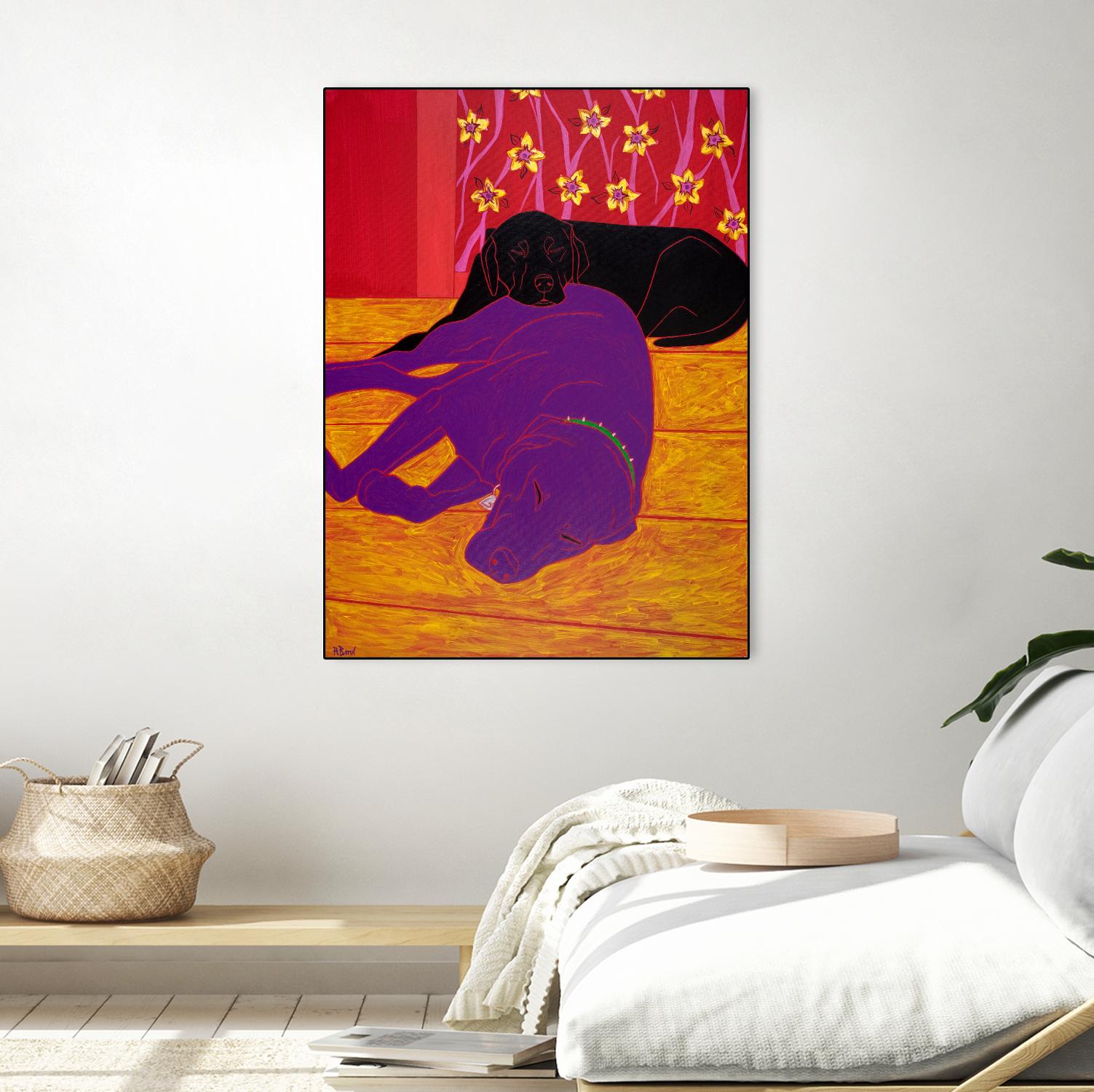 Let Sleeping Dogs Lie by Angela Bond on GIANT ART - multicolor animals; contemporary