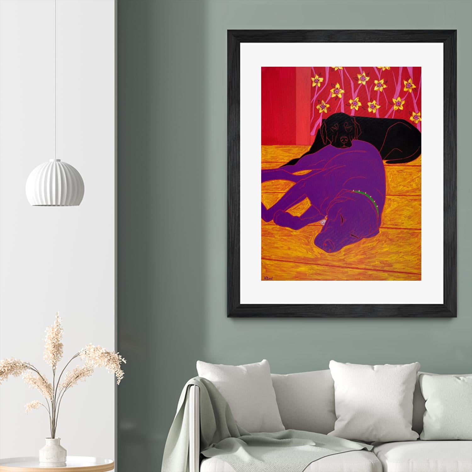 Let Sleeping Dogs Lie by Angela Bond on GIANT ART - multicolor animals; contemporary