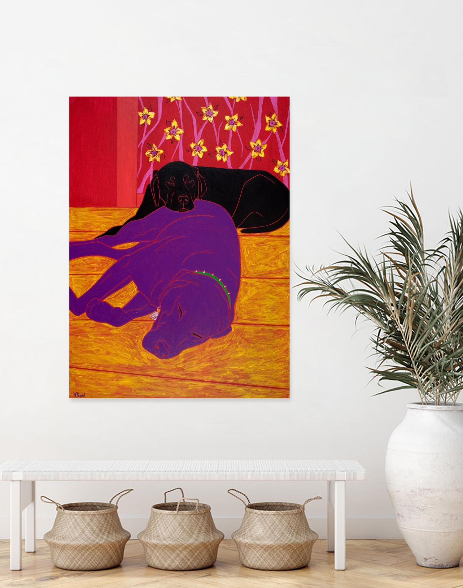 Let Sleeping Dogs Lie by Angela Bond on GIANT ART - multicolor animals; contemporary