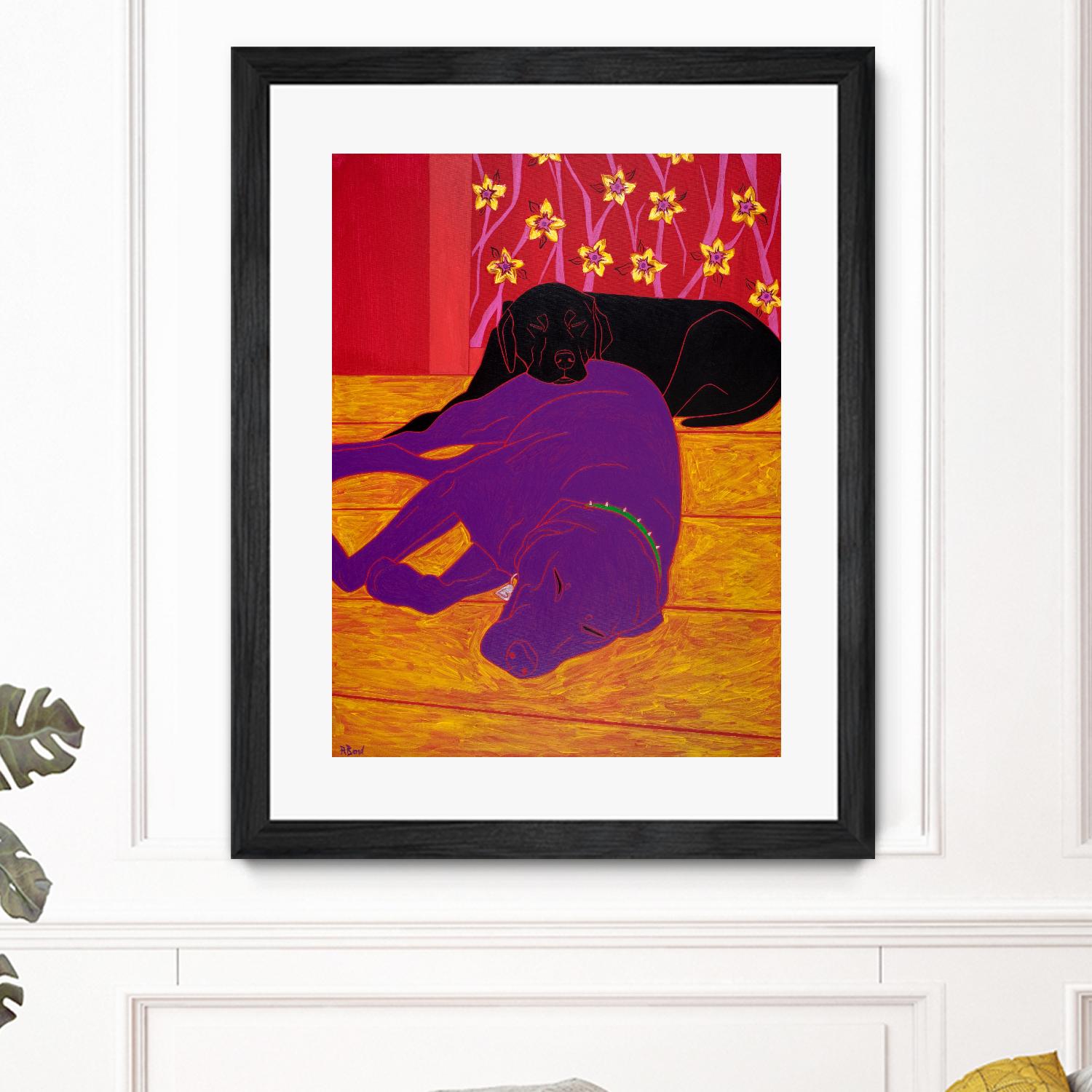 Let Sleeping Dogs Lie by Angela Bond on GIANT ART - multicolor animals; contemporary