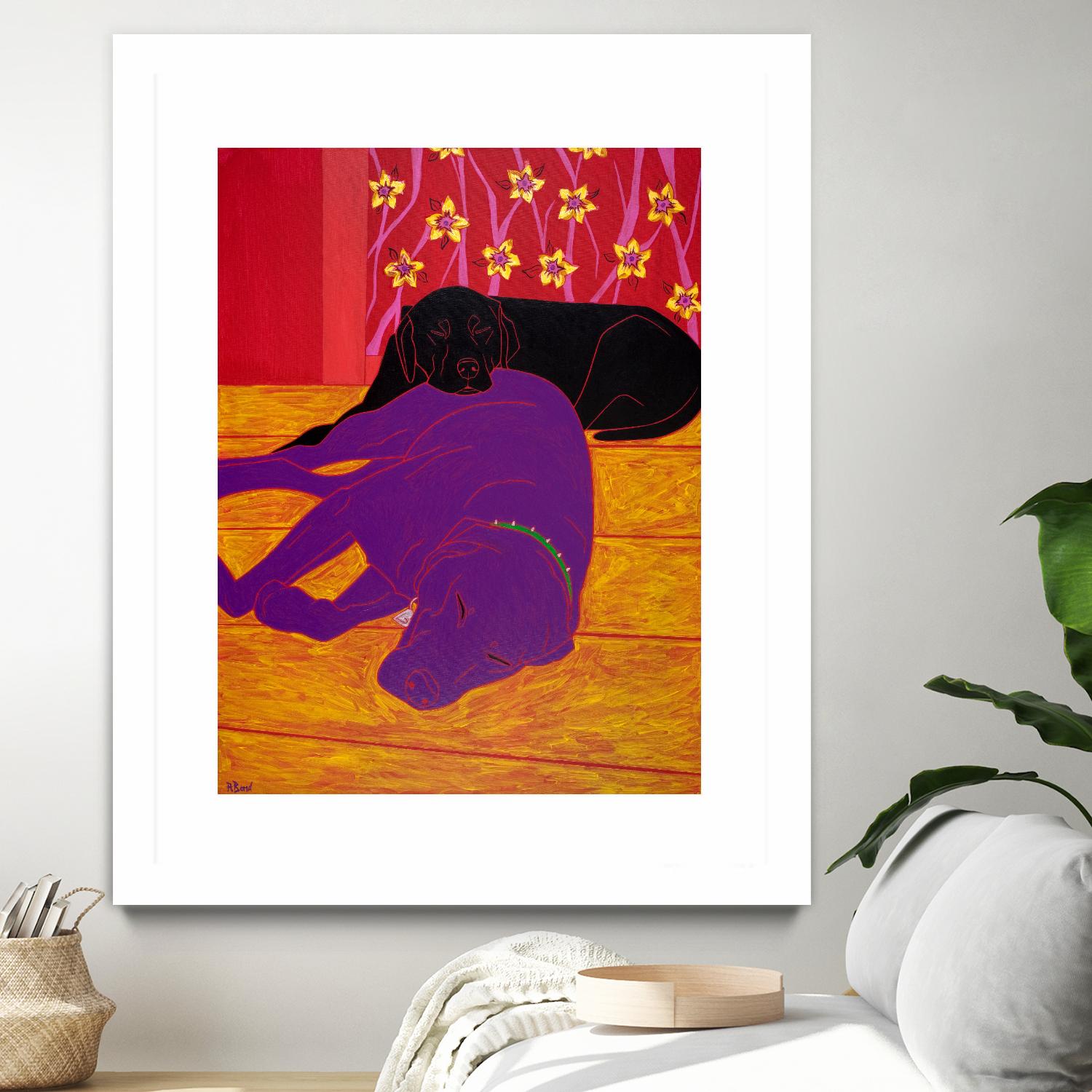 Let Sleeping Dogs Lie by Angela Bond on GIANT ART - multicolor animals; contemporary