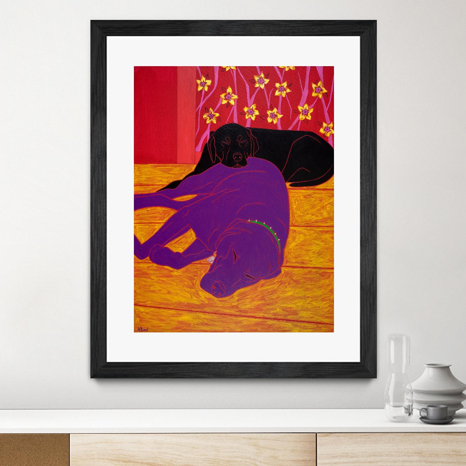 Let Sleeping Dogs Lie by Angela Bond on GIANT ART - multicolor animals; contemporary