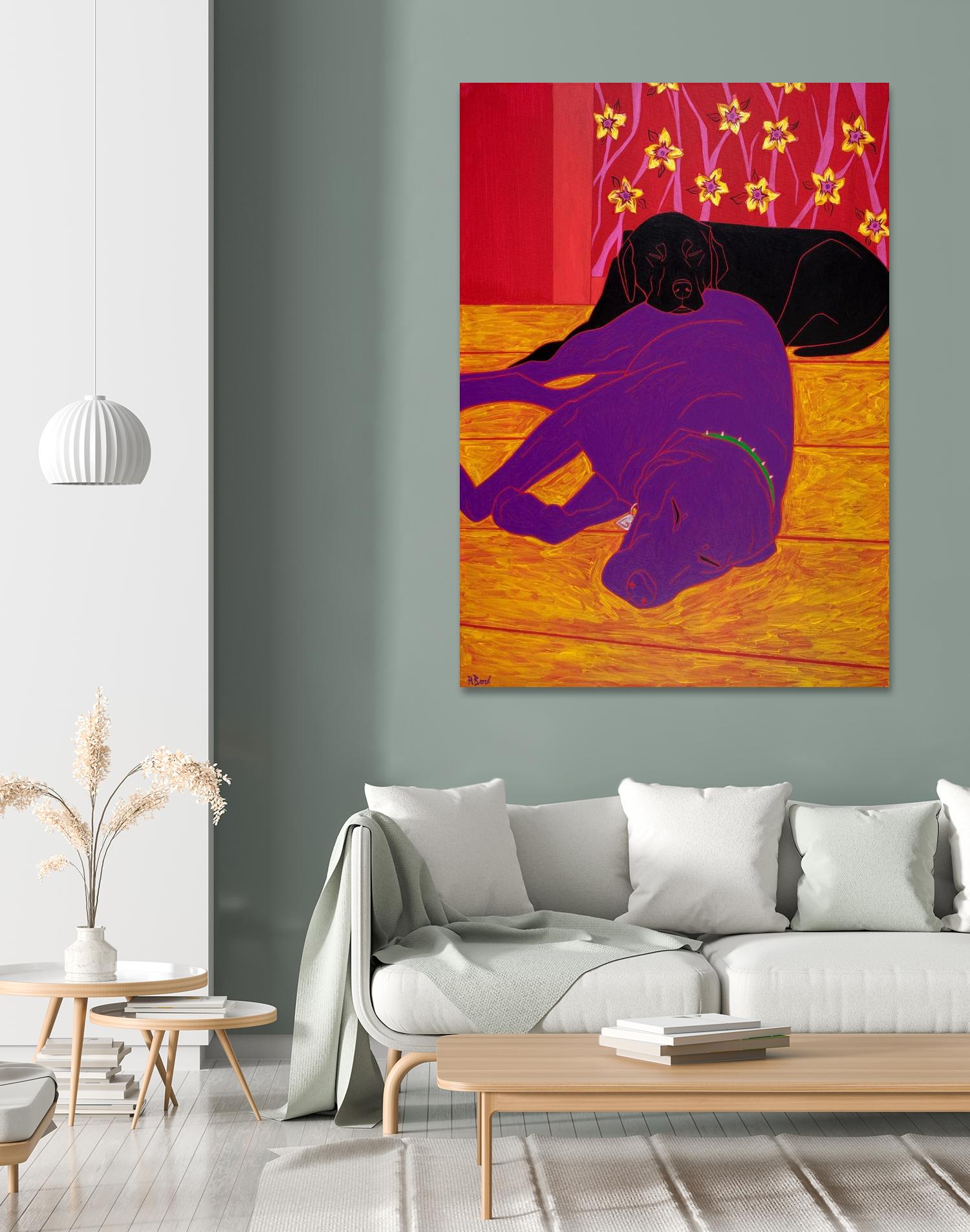 Let Sleeping Dogs Lie by Angela Bond on GIANT ART - multicolor animals; contemporary