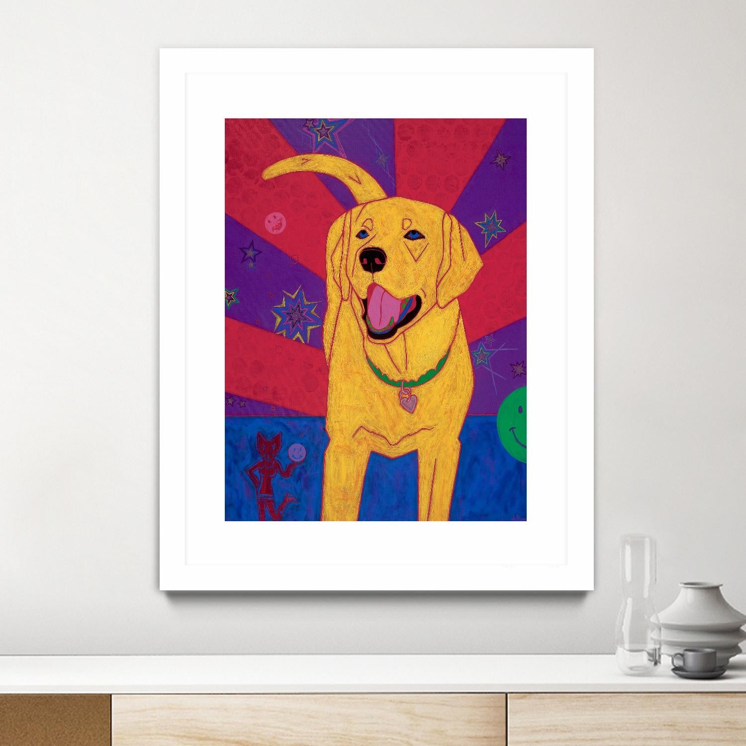 Yellow Happiness by Angela Bond on GIANT ART - multicolor animals; contemporary