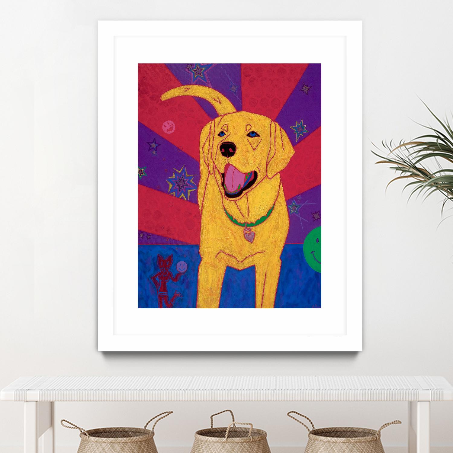 Yellow Happiness by Angela Bond on GIANT ART - multicolor animals; contemporary