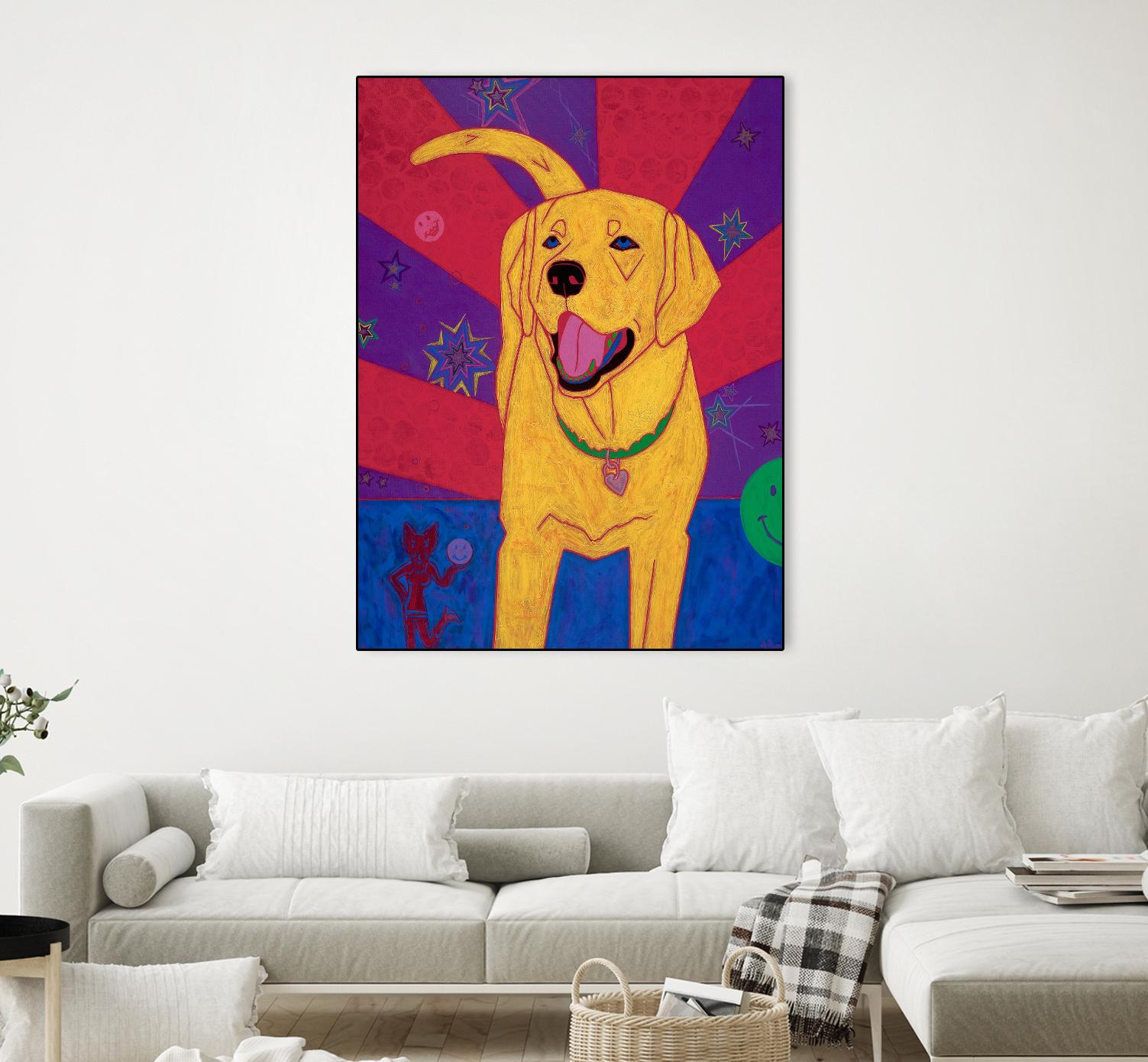 Yellow Happiness by Angela Bond on GIANT ART - multicolor animals; contemporary