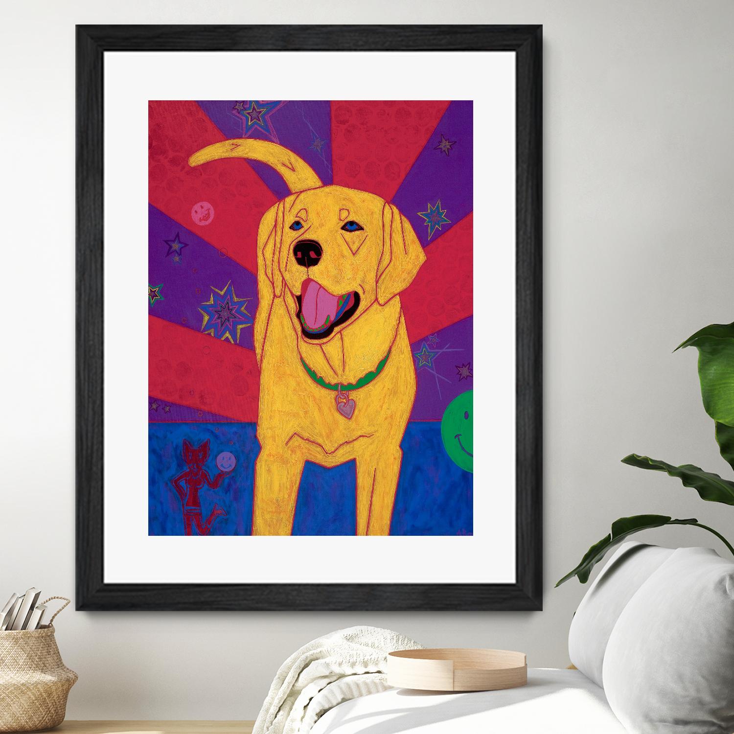 Yellow Happiness by Angela Bond on GIANT ART - multicolor animals; contemporary