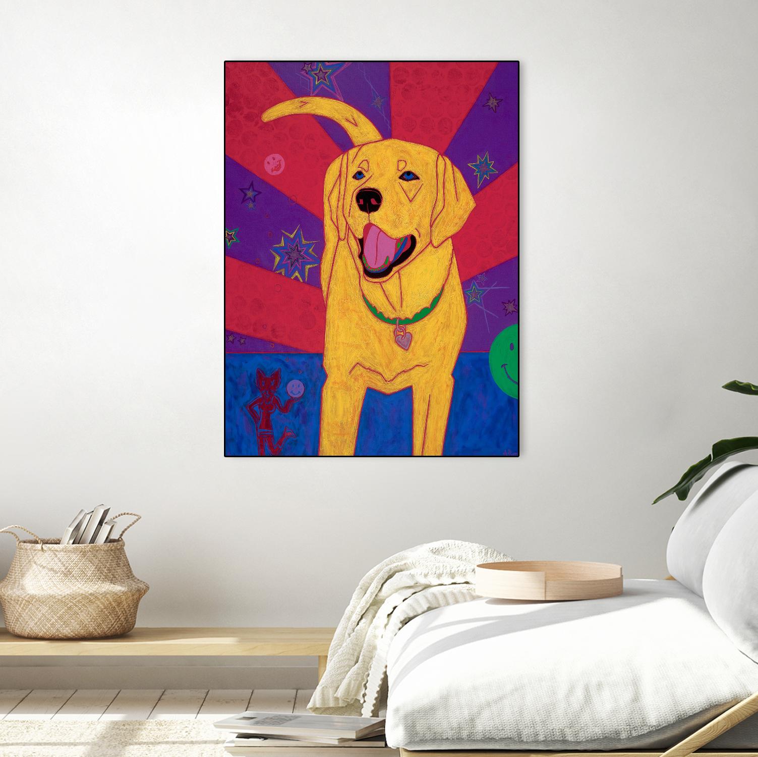 Yellow Happiness by Angela Bond on GIANT ART - multicolor animals; contemporary
