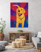 Yellow Happiness by Angela Bond on GIANT ART - multicolor animals; contemporary